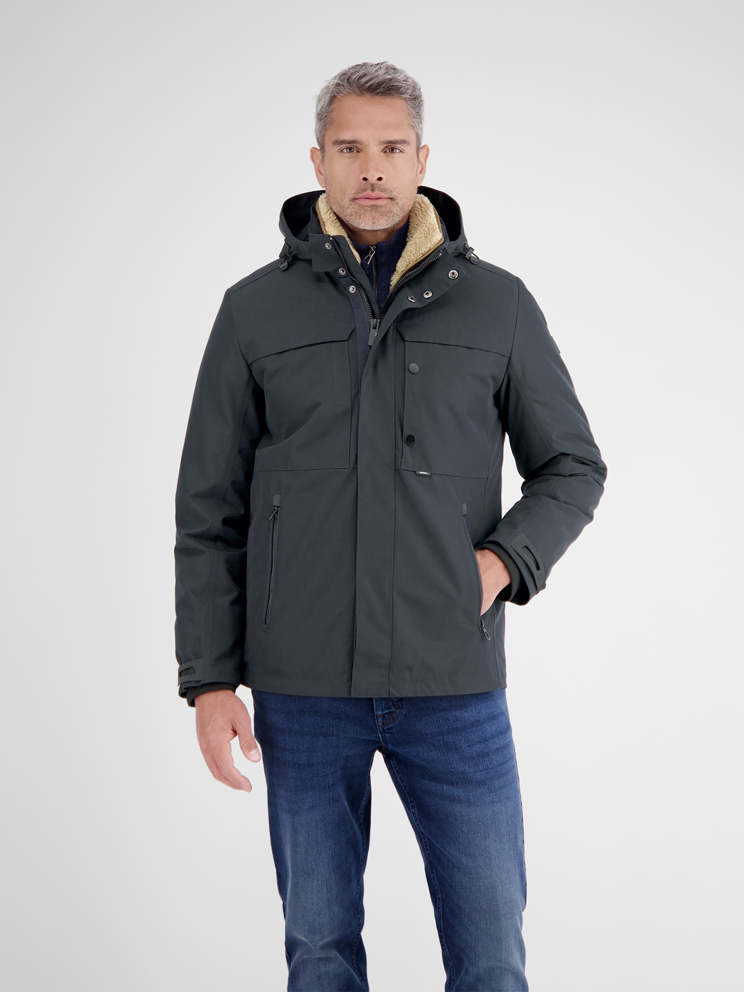 LERROS Winterjacke »Herren Winterjacke mit herausnehmbarer Innenjacke« mit Kapuze