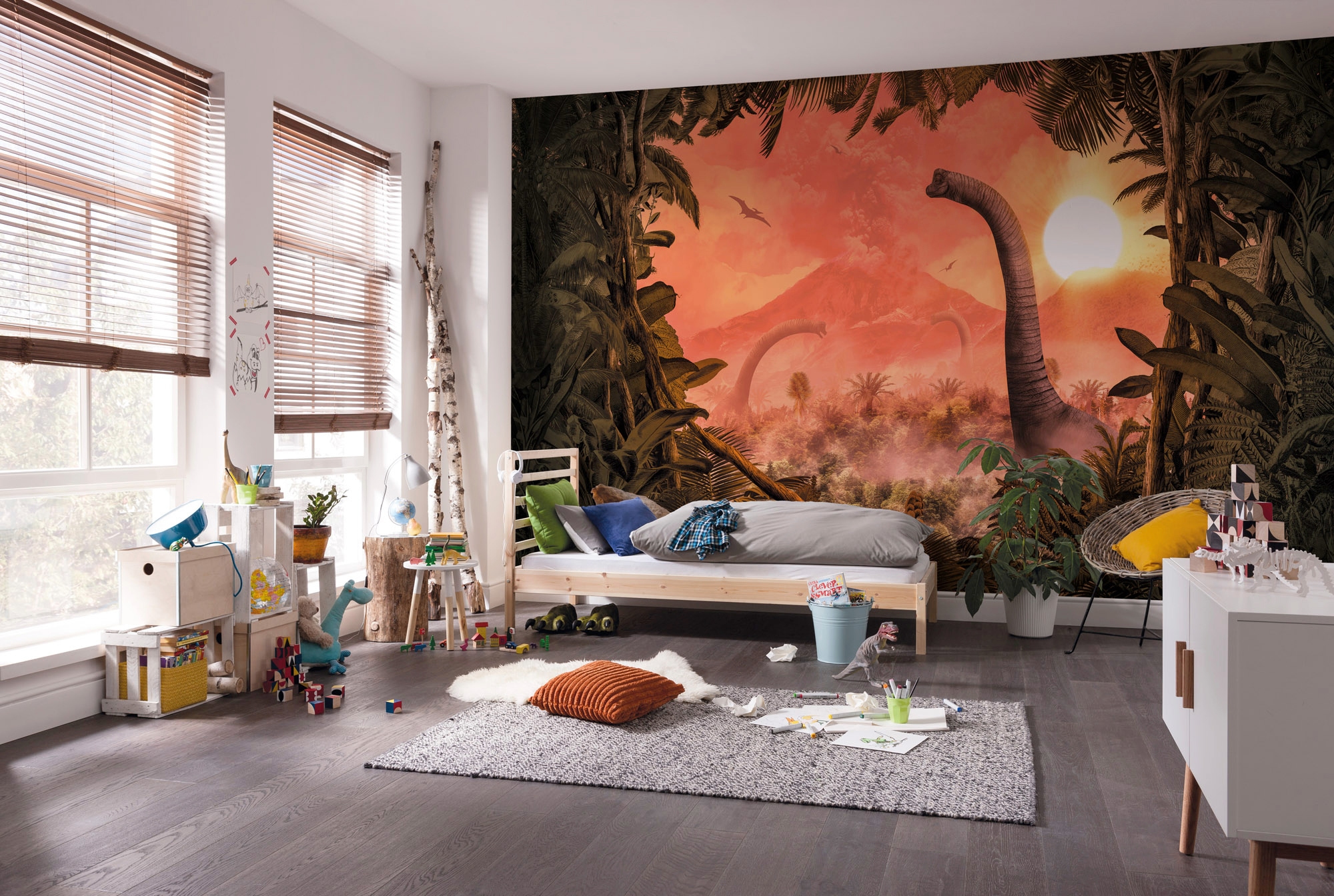 Komar Vliestapete »Digitaldruck Vlies - Brachiosaurus Panorama - Größe 500 x 280 cm«, bedruckt, Kinderzimmer
