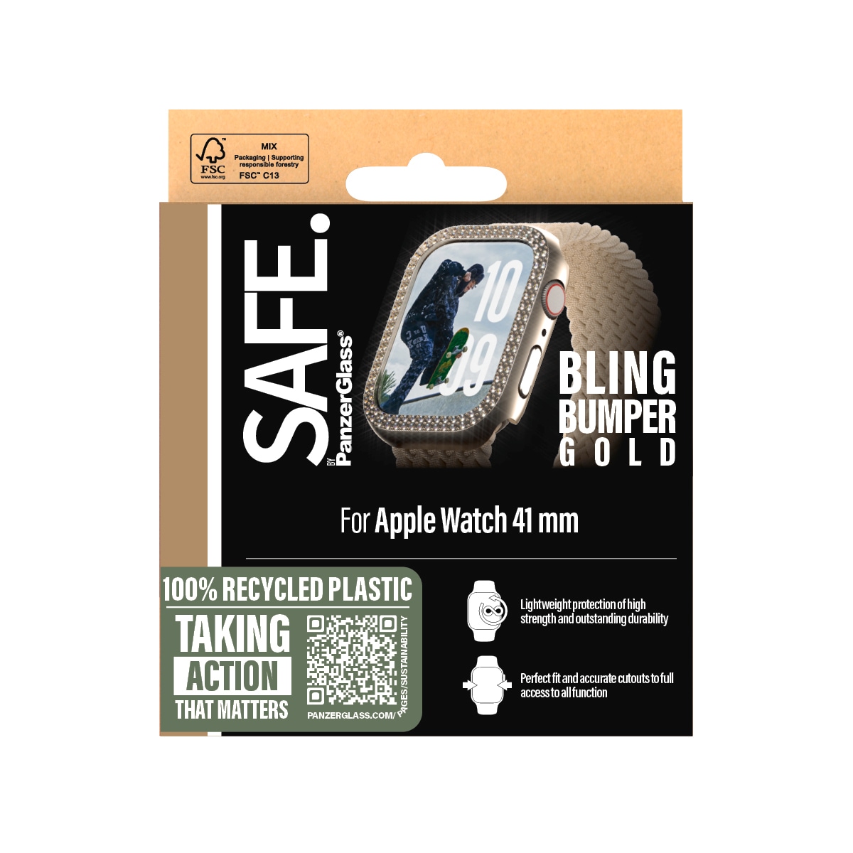 SAFE by PanzerGlass Handyhülle »Bling Bumper für Apple Watch 10 42mm« Backcover, Schutzhülle, Handyschutzhülle, Case, Schutzcase, stoßfest