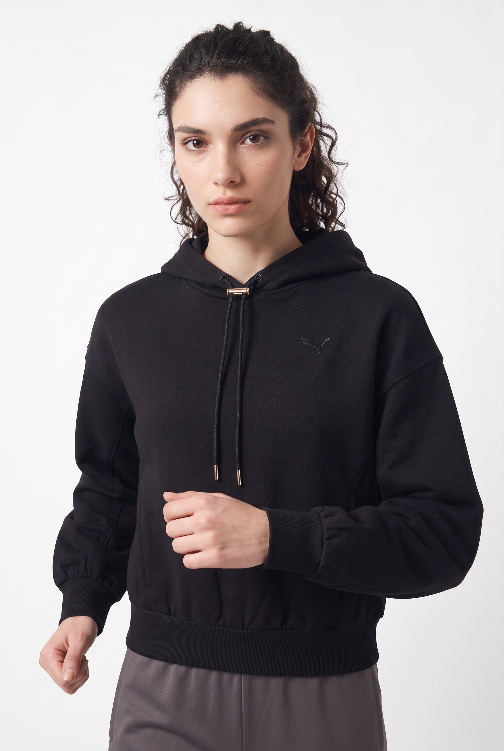 PUMA Kapuzensweatshirt »HER RELAXED HOODIE FL«, mit Kängurutasche, unifarben, Relaxed Fit
