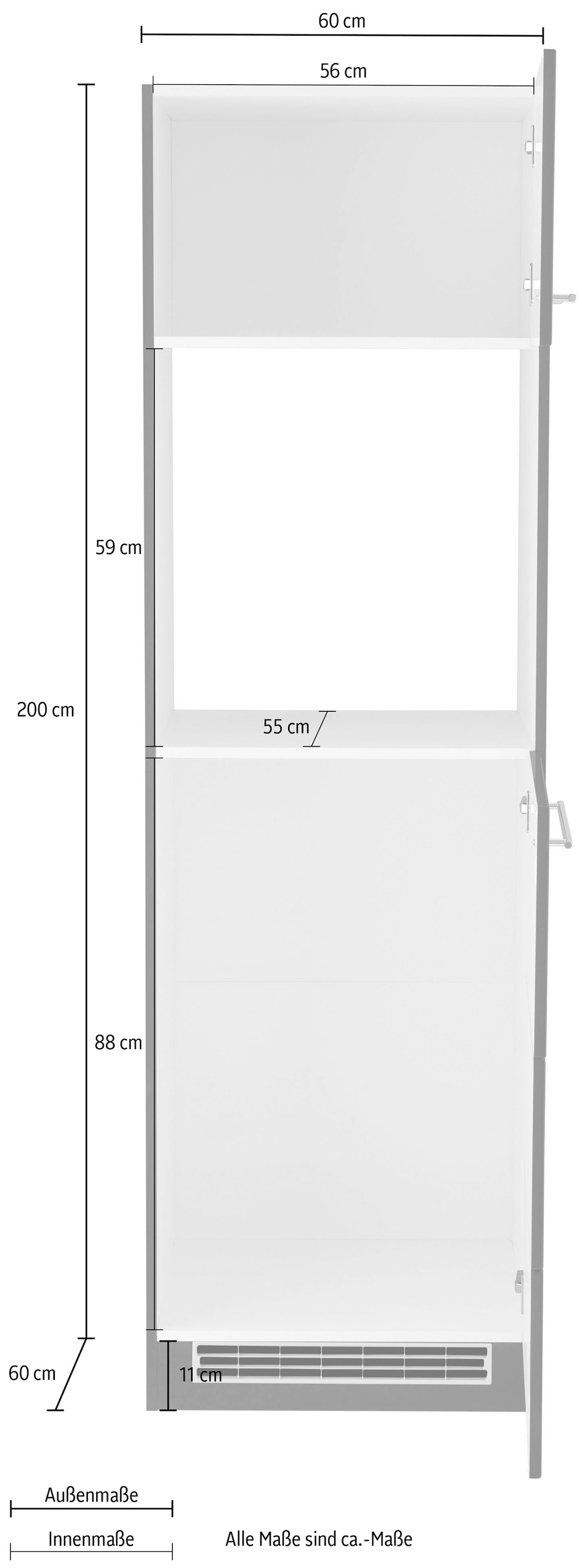 KOCHSTATION Backofen/Kühlumbauschrank »KS-Wien«, 60 cm breit, für autarken Backofen und Einbaukühlschrank