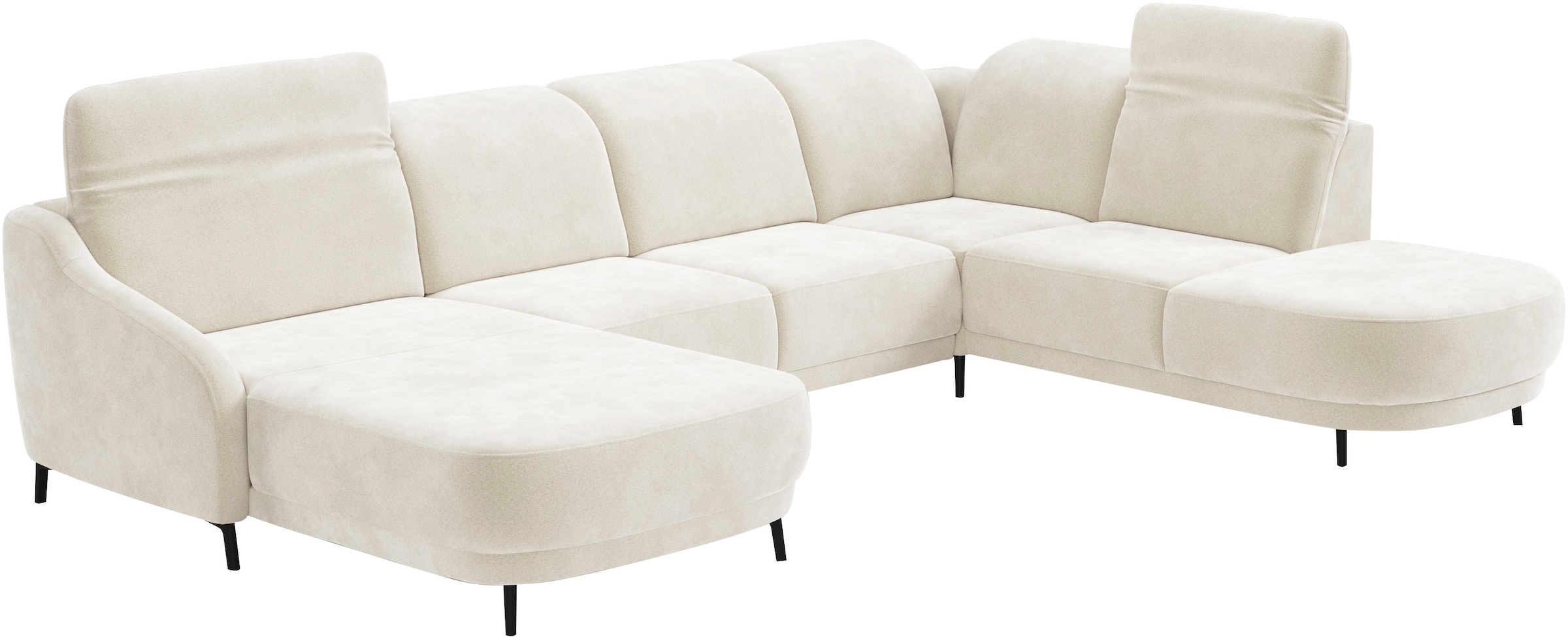 sit&more Wohnlandschaft »Blues U-Form«, inkl. Kopfteilverstellung, wahlweise mit Klapptisch und USB