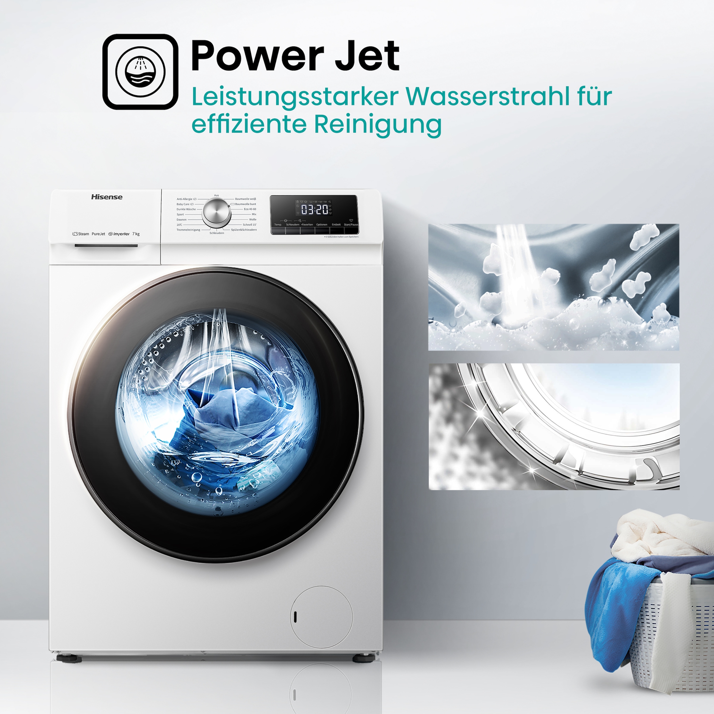 Hisense Waschmaschine WFQA7014EVJM »WFQA7014EVJM«, 7,0 kg, 1400 U/min