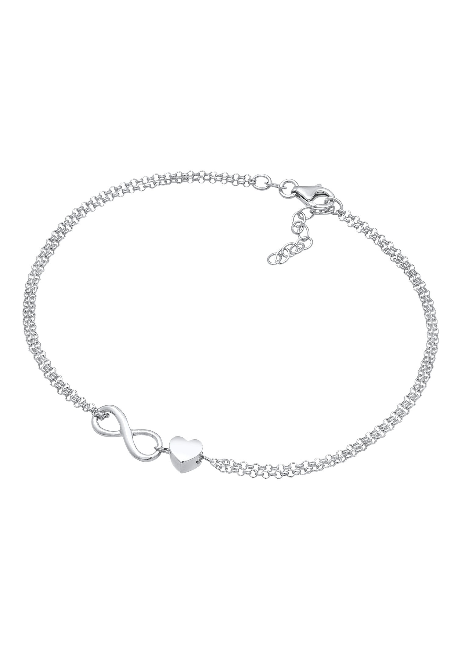 Elli Fußkette »Fußschmuck Herz Unendlichkeit Infinity 925 Silber«