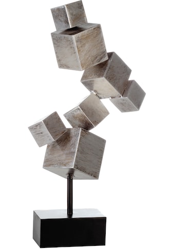 Casablanca by Gilde Dekoobjekt »Skulptur Cubes, antik silber«, (1 St.), Höhe 56 cm,... kaufen