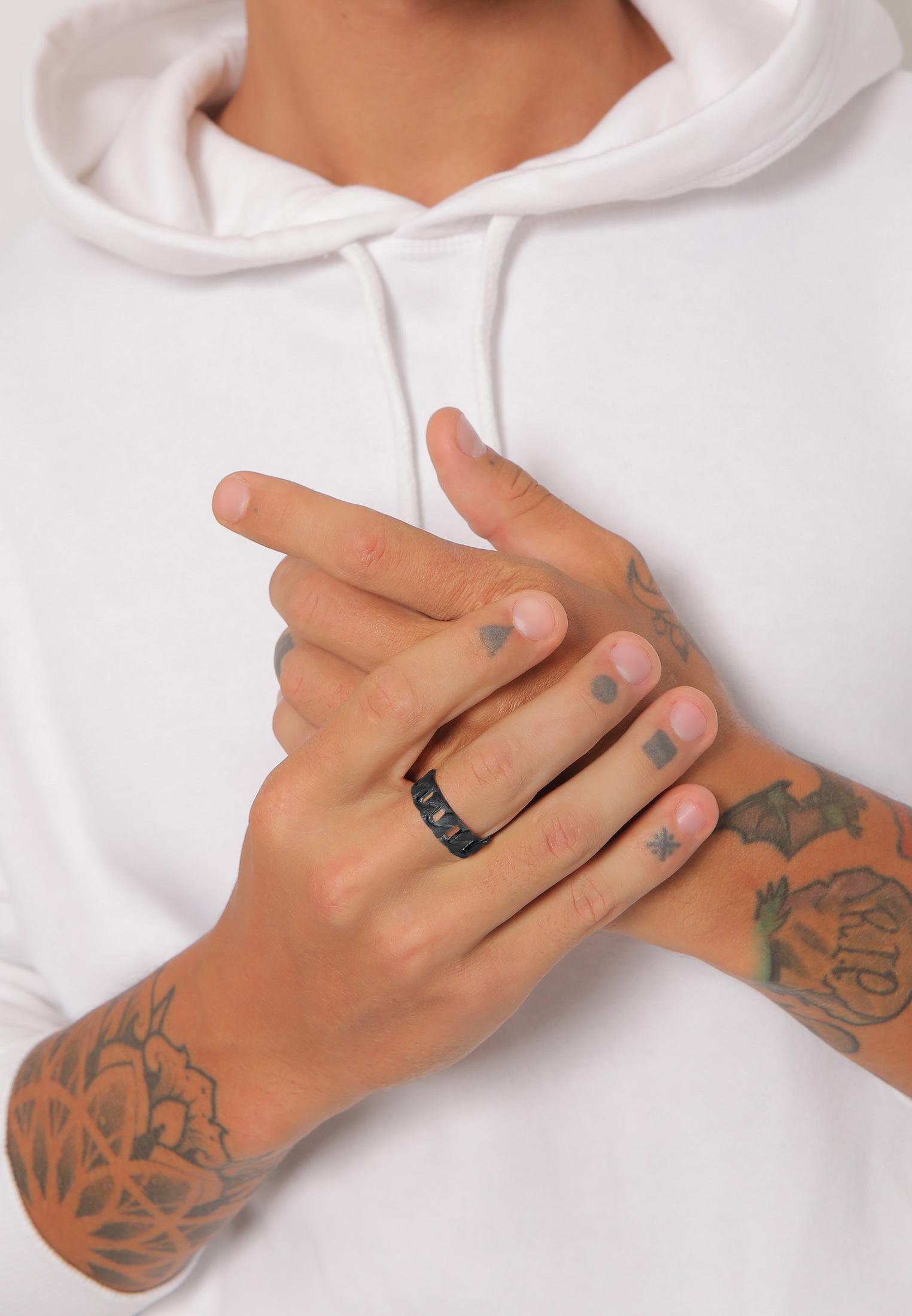 Kuzzoi Silberring »Ring Herren Chunky Chain Look Panzerglieder 925 Silber«
