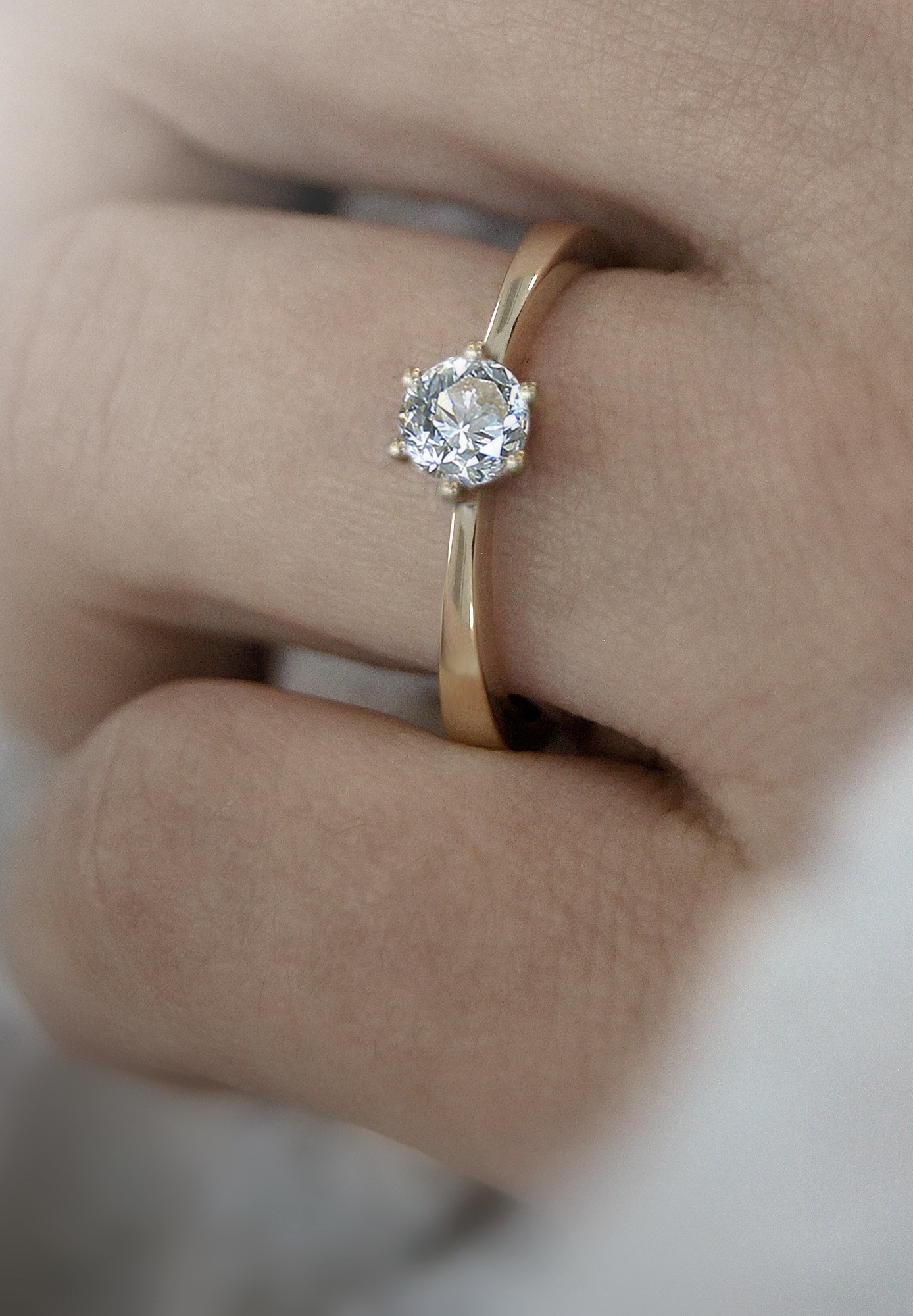 ONE ELEMENT Diamantring »0.15 ct Diamant Brillant Ring aus 585 Gelbgold«