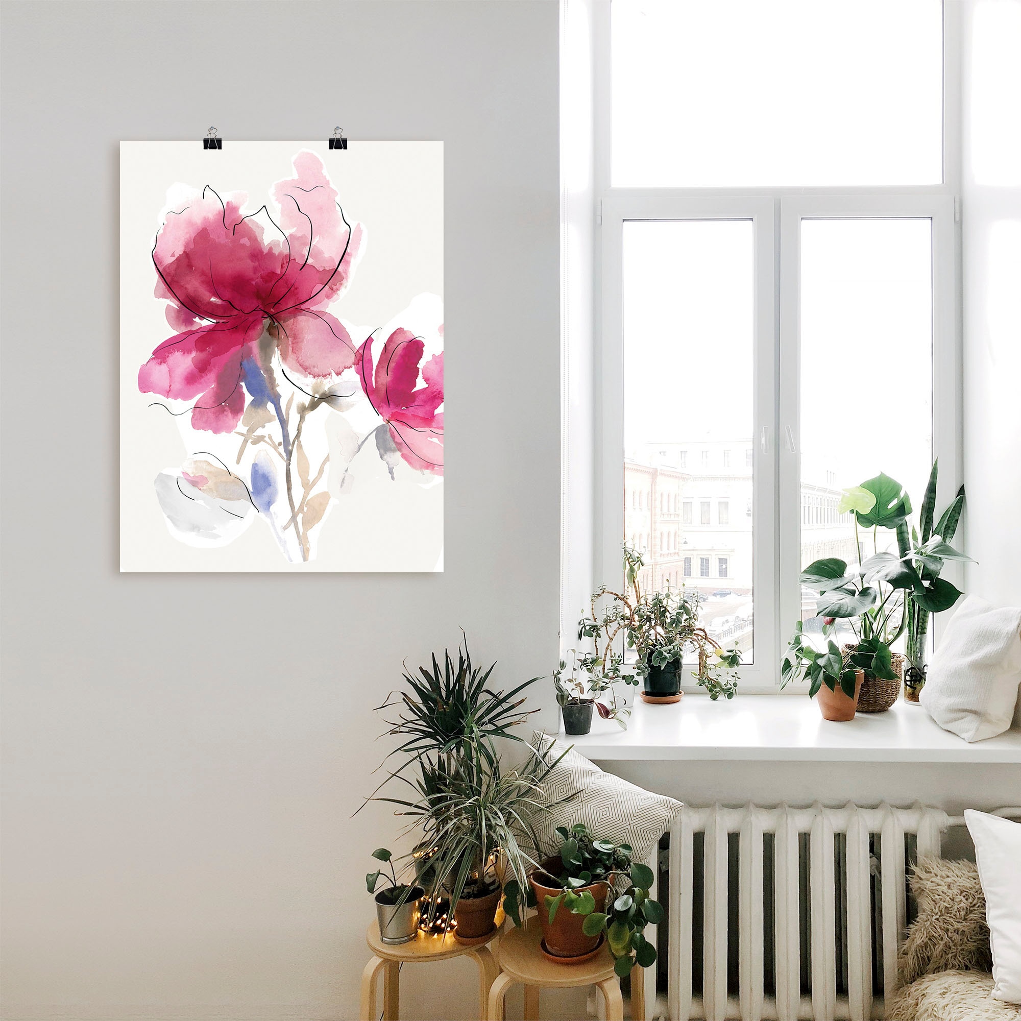 Artland Wandbild »Rosige Blüte I.« Blumenbilder 1 Stk. tlg. als Alubild, Leinwandbild, Poster in verschied. Größen