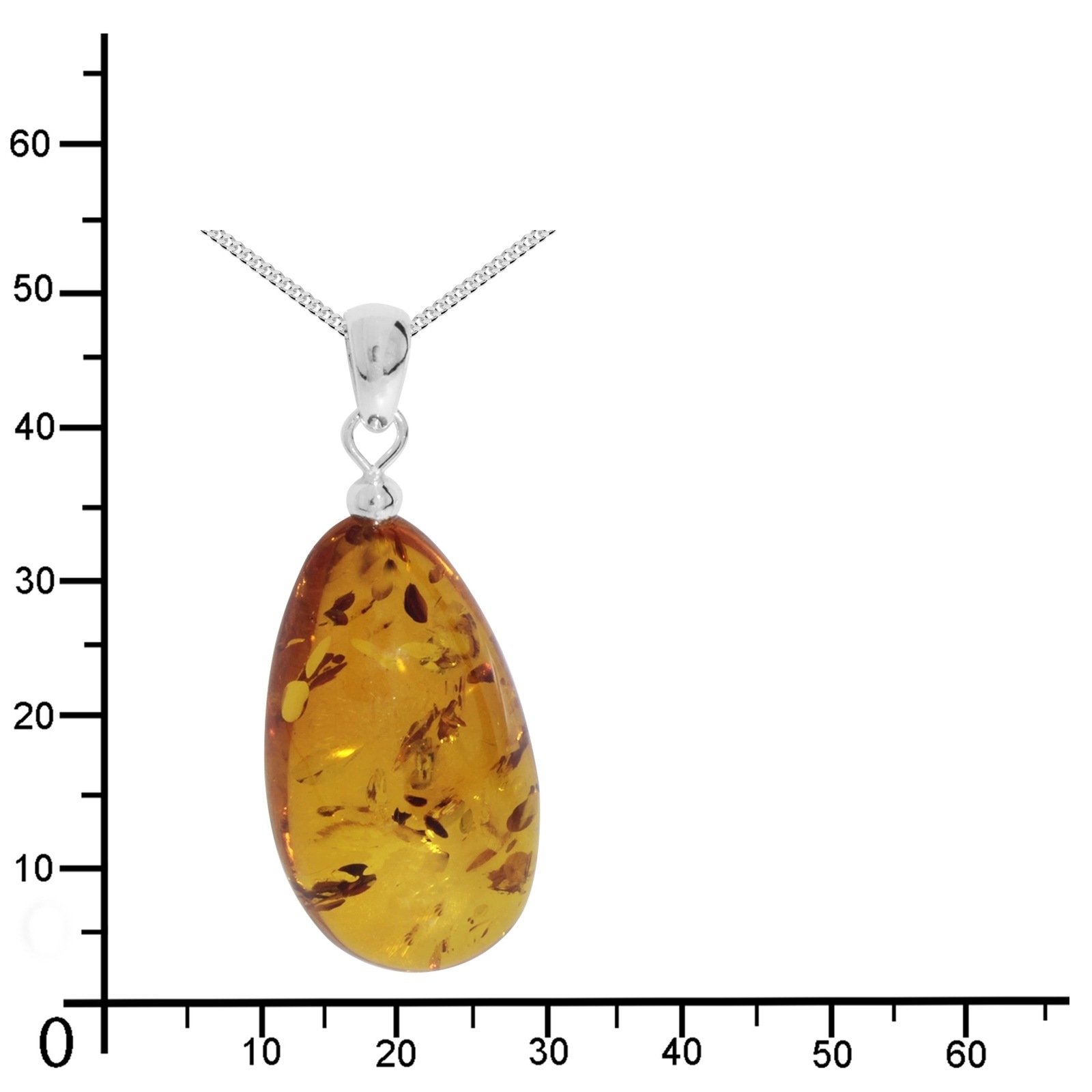 OSTSEE-SCHMUCK Kette mit Anhänger »- Tropfen ca. 34 mm lang - Silber 925/000 - Bernstein«