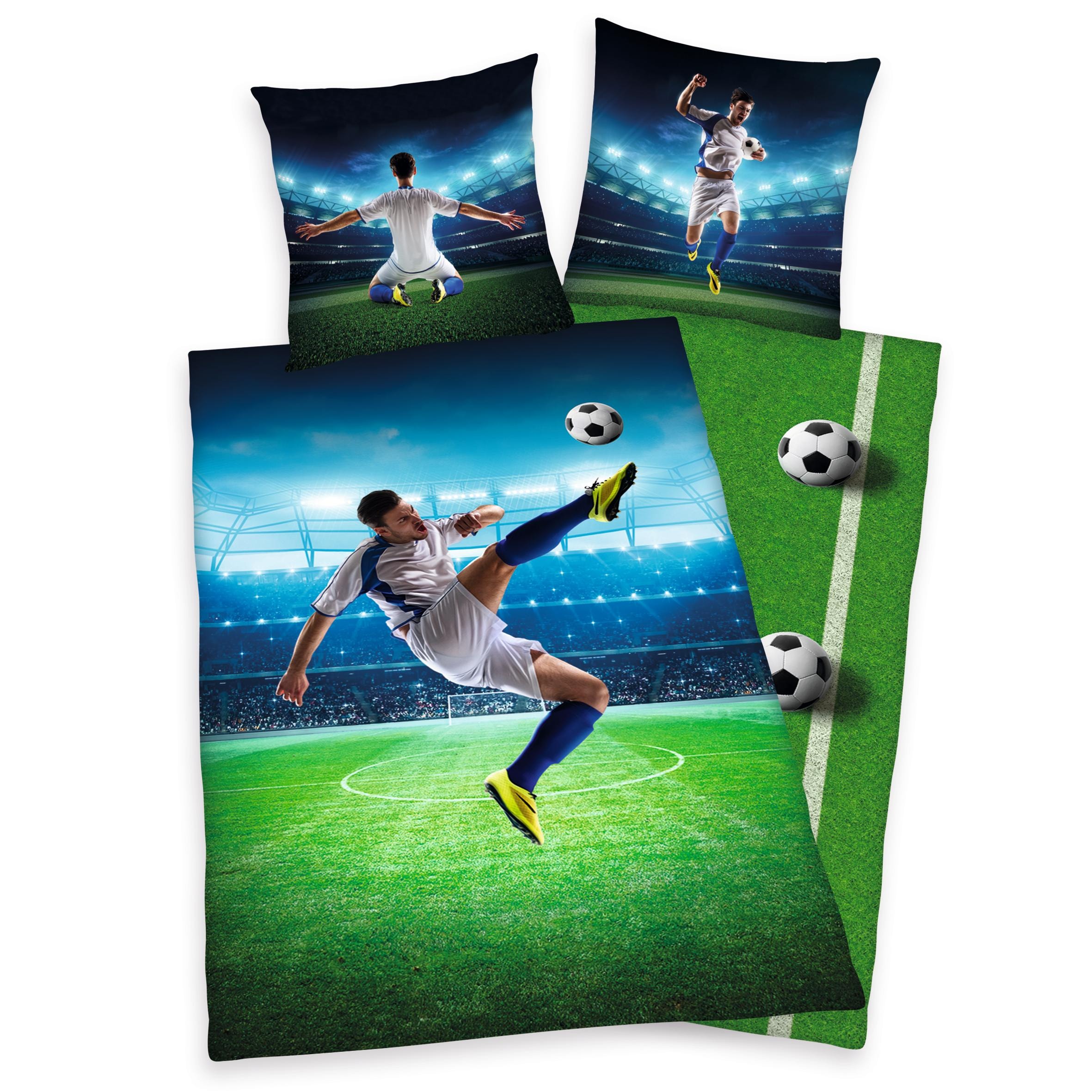 Herding Young Collection Kinderbettwäsche »Fußballschuss«, mit einem Fußballspieler