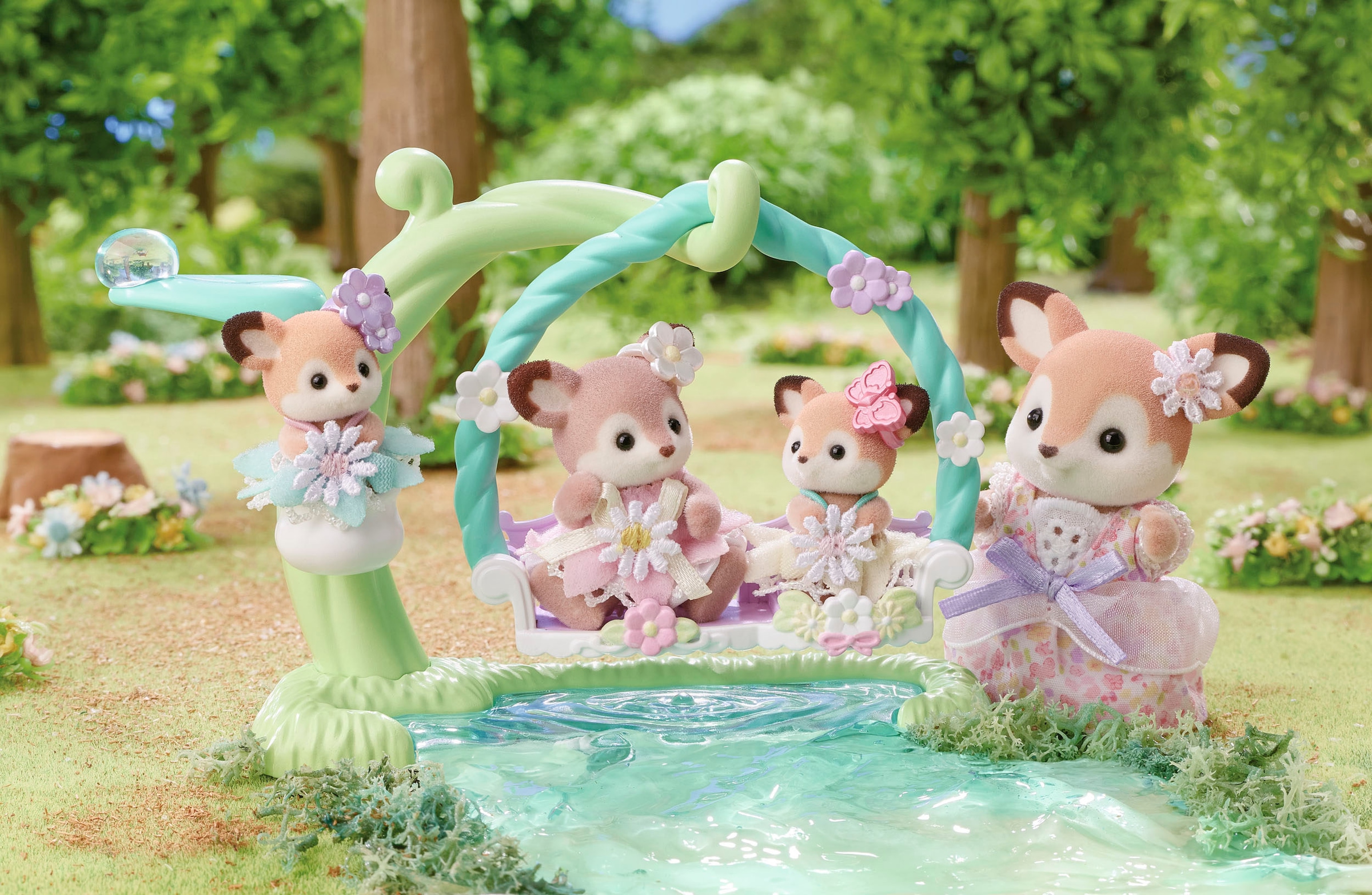 Sylvanian Families Spielfigur »Reh Babys mit Blumenschaukel Spielset (5801)«