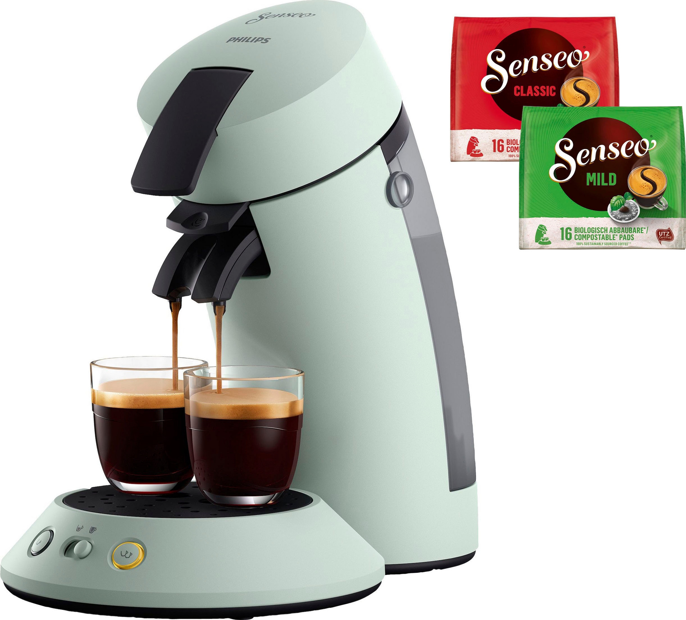 Shop Senseo »Original jetzt Philips im aus recyceltem Kaffeepadmaschine Plus (Wert OTTO €5,-UVP) 28% Gratis-Zugabe Plus, Kaffeespezialitäten, Crema Online Plastik«, inkl. +2 CSA210/20,