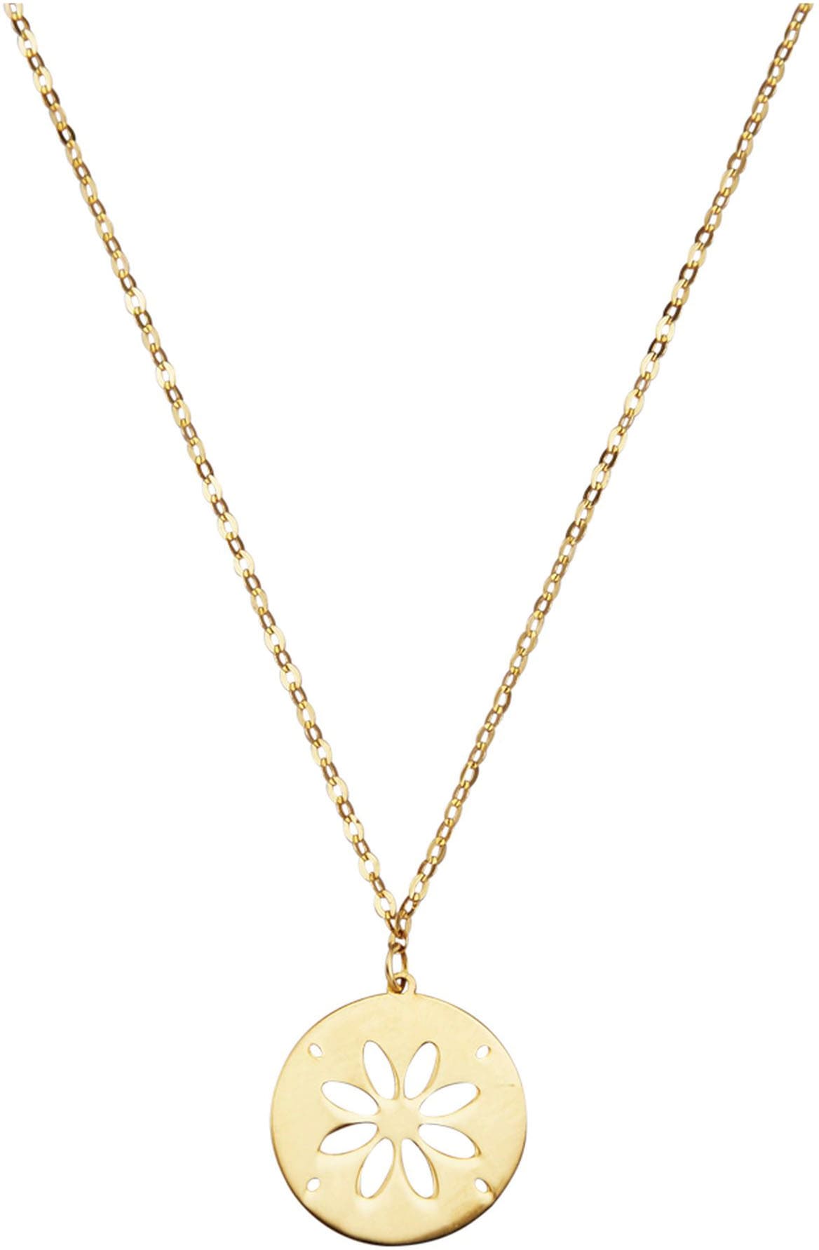 Kette mit Anhänger »Schmuck Geschenk Gold 375 Halsschmuck Halskette Kreis mit Blume«