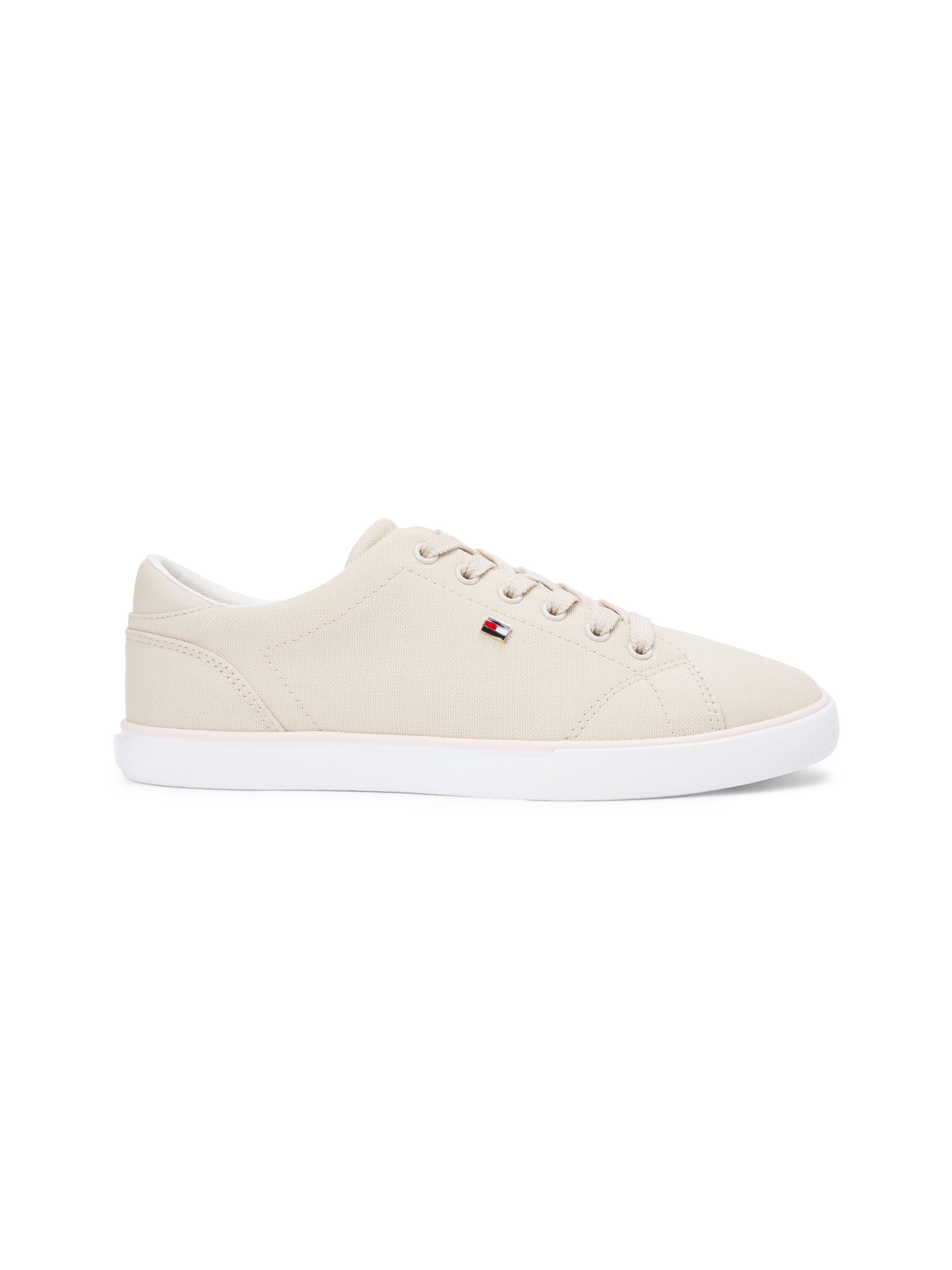 Tommy Hilfiger Plateausneaker »TH LOW PROFILE VULC CANVAS«  Halbschuh, Schnürer, Freizeitschuh mit gepolstertem Schaftrand