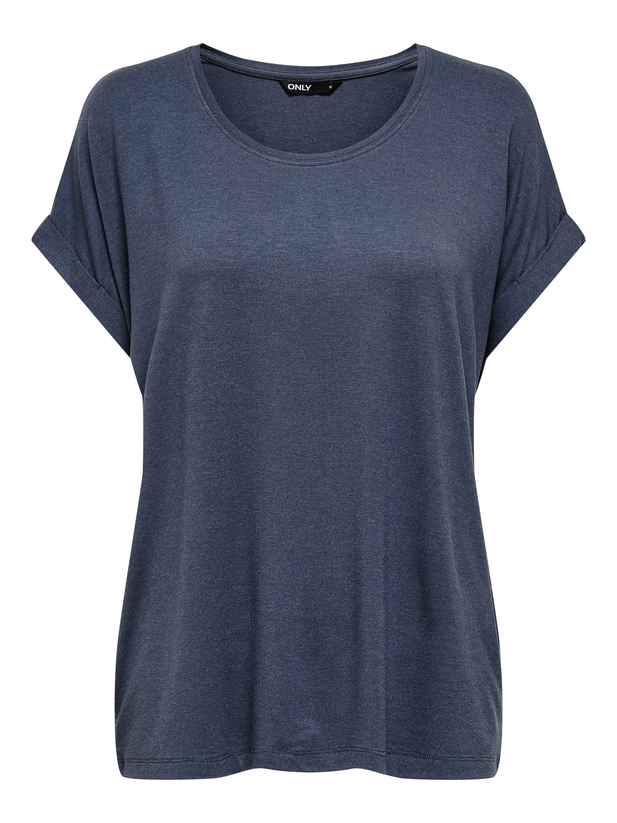 ONLY T-Shirt »ONLMOSTER – Kurzarmshirt mit Aufschlag und klassischem Look«, unifarben, casual, regular fit, Viskosemischung, Rundhals