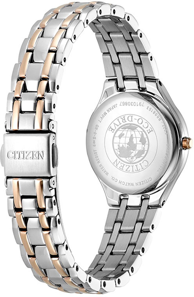 Citizen Solaruhr, Armbanduhr, Damenuhr, Edelstahlarmband, Datum