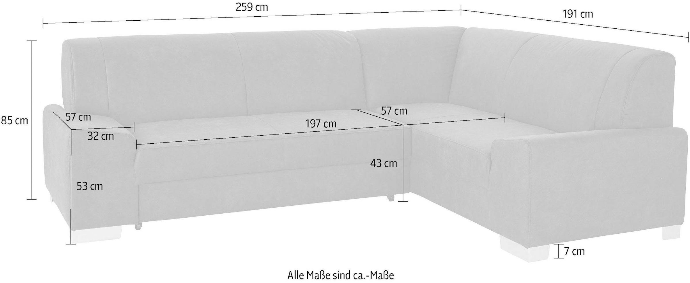DOMO collection Ecksofa »Anzio in kubischer Formensprache, flache Armlehnen, L-Form«, Wahlweise mit Bettfunktion und Federkern für hohen Sitzkomfort