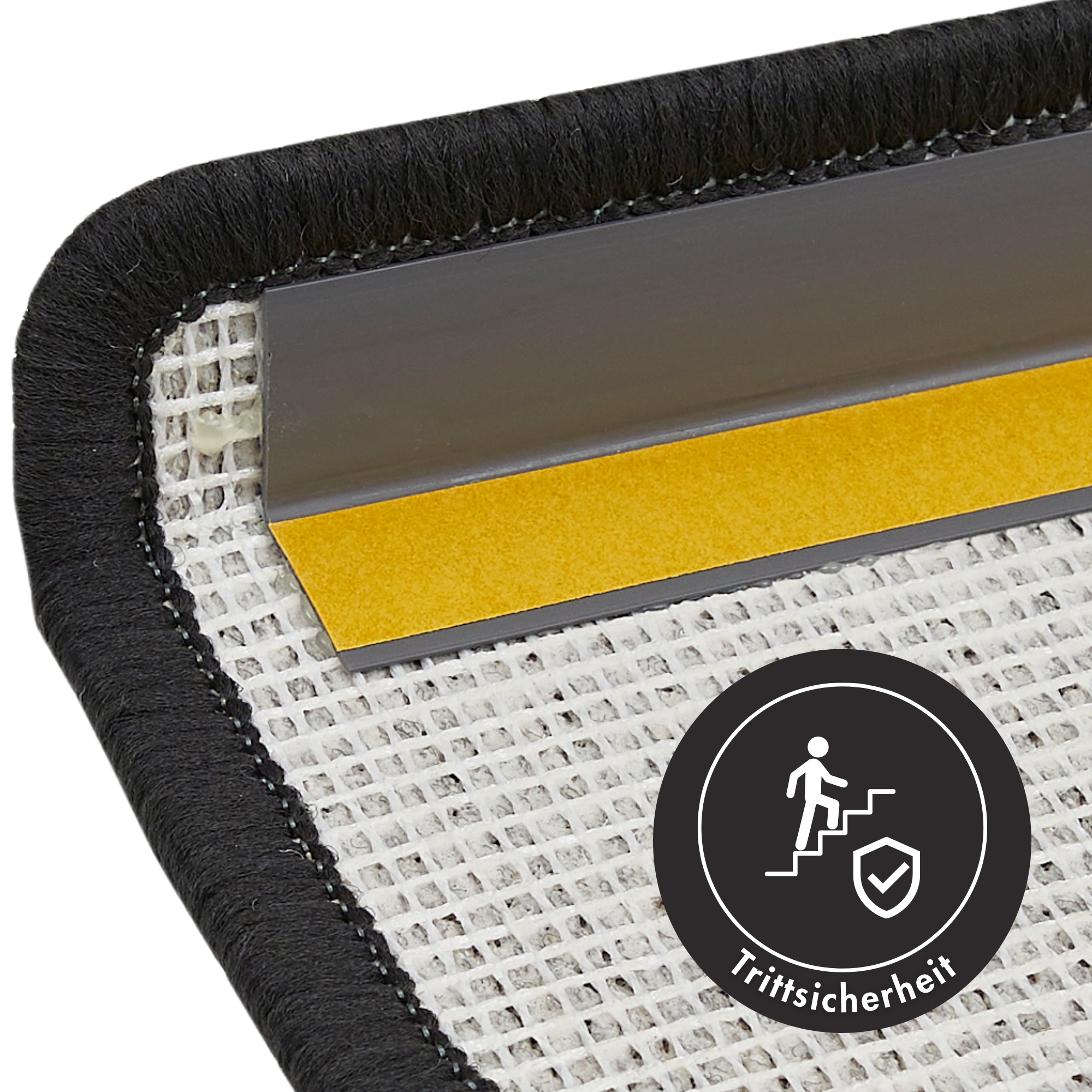 Andiamo Stufenmatte »Rambo, Made in Poland« halbrund 4 mm Höhe melierte Schlinge, selbstklebend, 15 Stück in einem Set