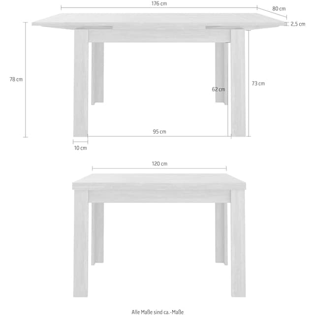 Mäusbacher Esstisch »Monti«, 80 x 60 cm, ausziehbar auf 136 cm online kaufen | Esstische