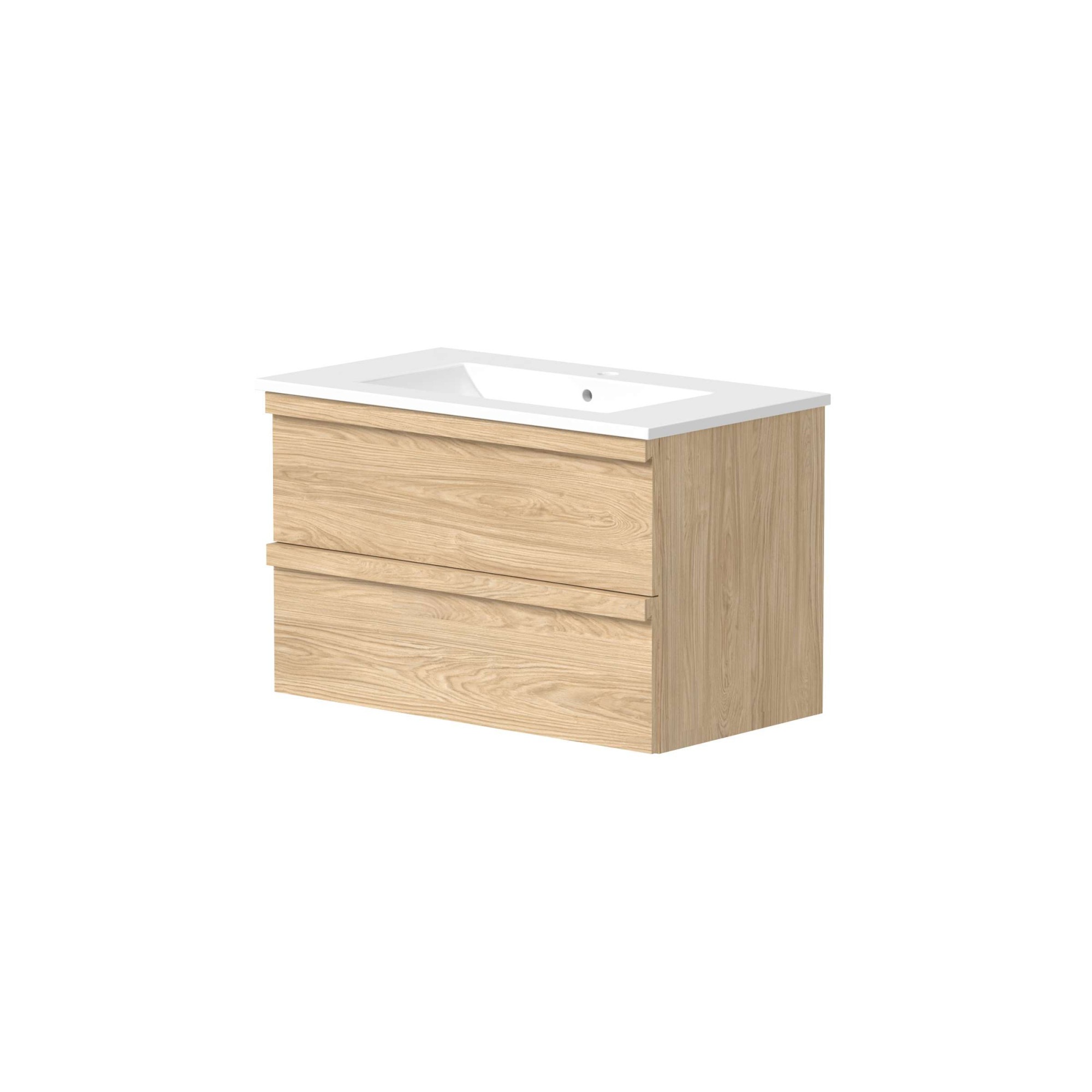 Welltime Waschtisch »Pure Badmöbel Set Waschbecken mit Unterschrank« in verschiedenen Breiten in beige, Größe B/H/T: 81 cm x 51,8 cm x 46,5 cm