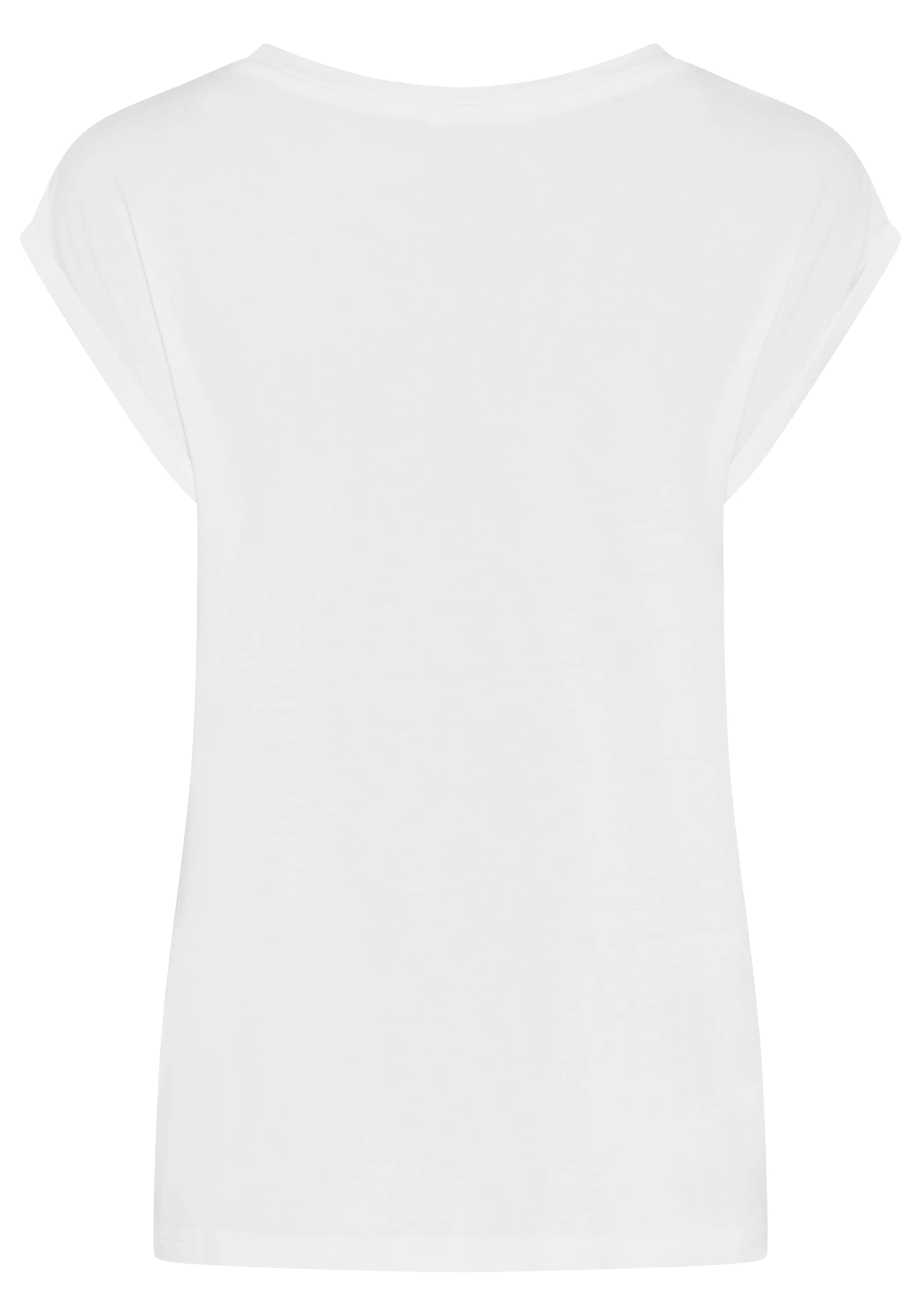 Tamaris T-Shirt Regular Fit, mit überlappenden Schultern, Kurzarm mit Aufschlag