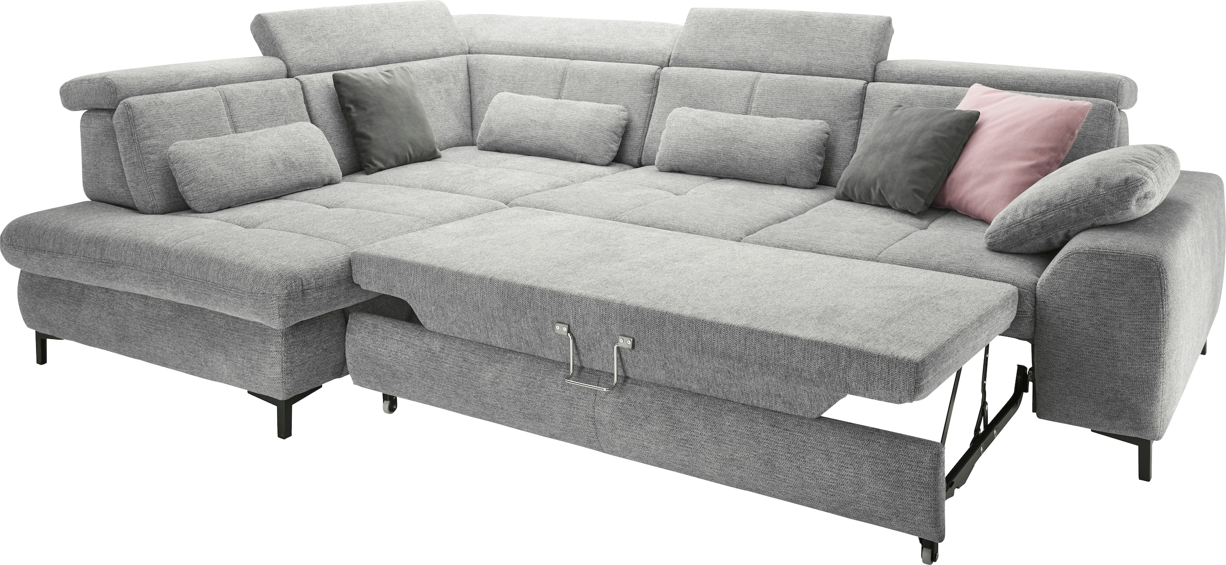 set one by Musterring Ecksofa »SO 3400 Sitzhöhe 47cm oder 49cm, Sitztiefe verstellbar, B/T 317/220 cm«, Kaltschaumpolsterung, Flachgewebe, whlw. mit Funktionen, Sitzhöhe 49