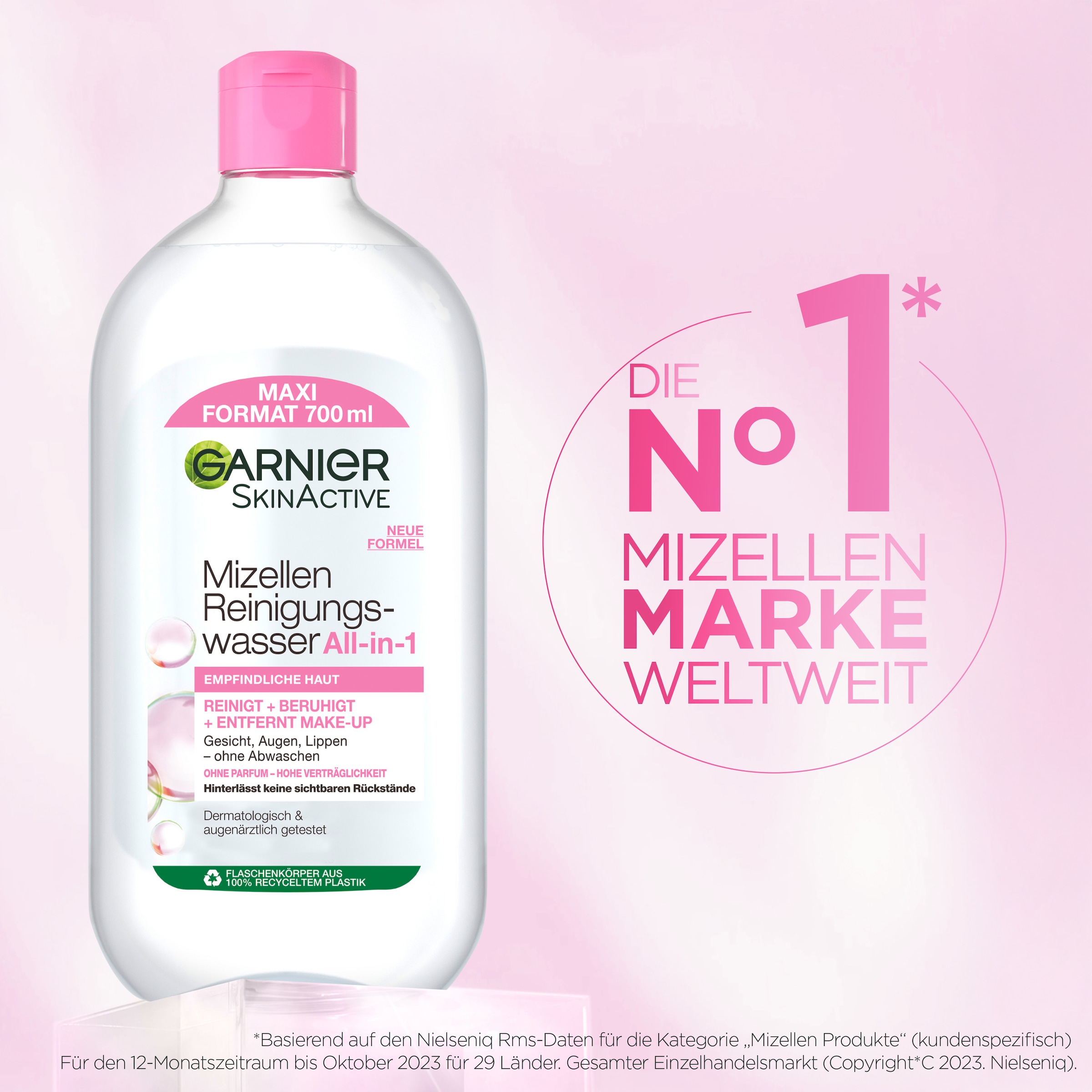GARNIER Gesichtswasser »GARNIER SKIN ACTIVE MIZELLEN REINIGUNGSWASSER ALL-IN-1« mit Mizellen-Technologie, parfümfrei