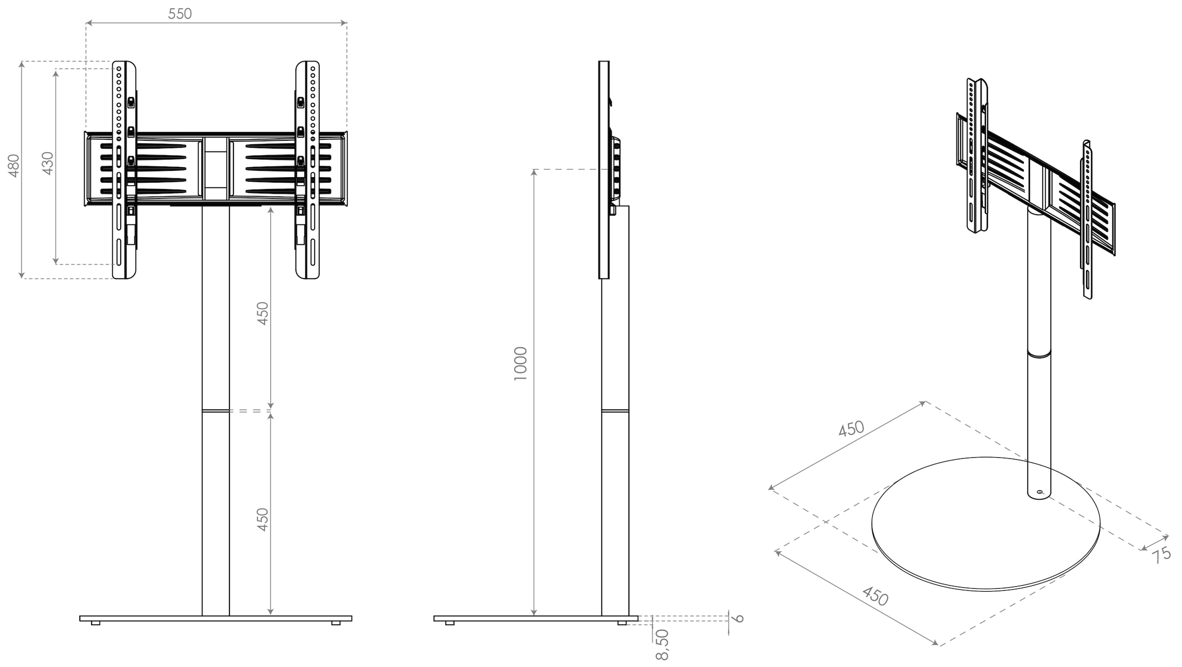 VCM TV-Rack »Design Premium TV Standfuß Rack Fernseh Cirla«, (VCM Cirla)