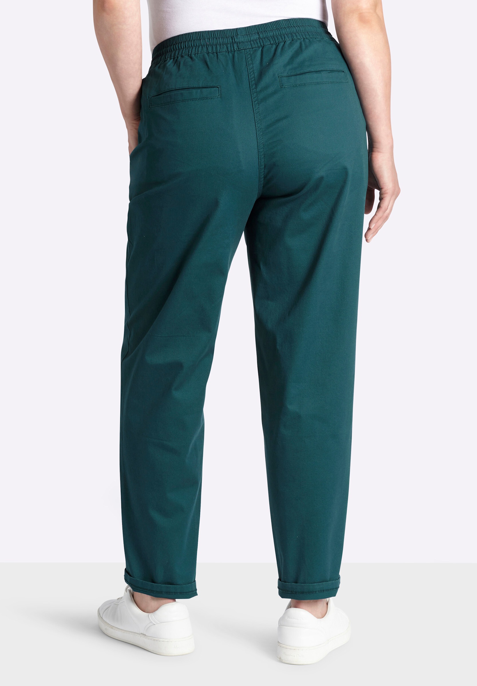 Sheego Chinohose »Chinohose Chinohose mit Gummibund und Bindeband«