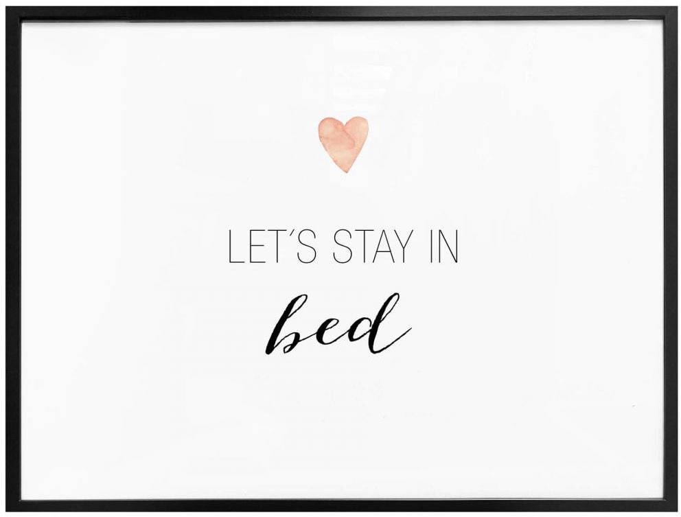 Wall-Art Poster »Let's stay in bed«, Schriftzug, (1 St.), Poster ohne Bilderrahmen