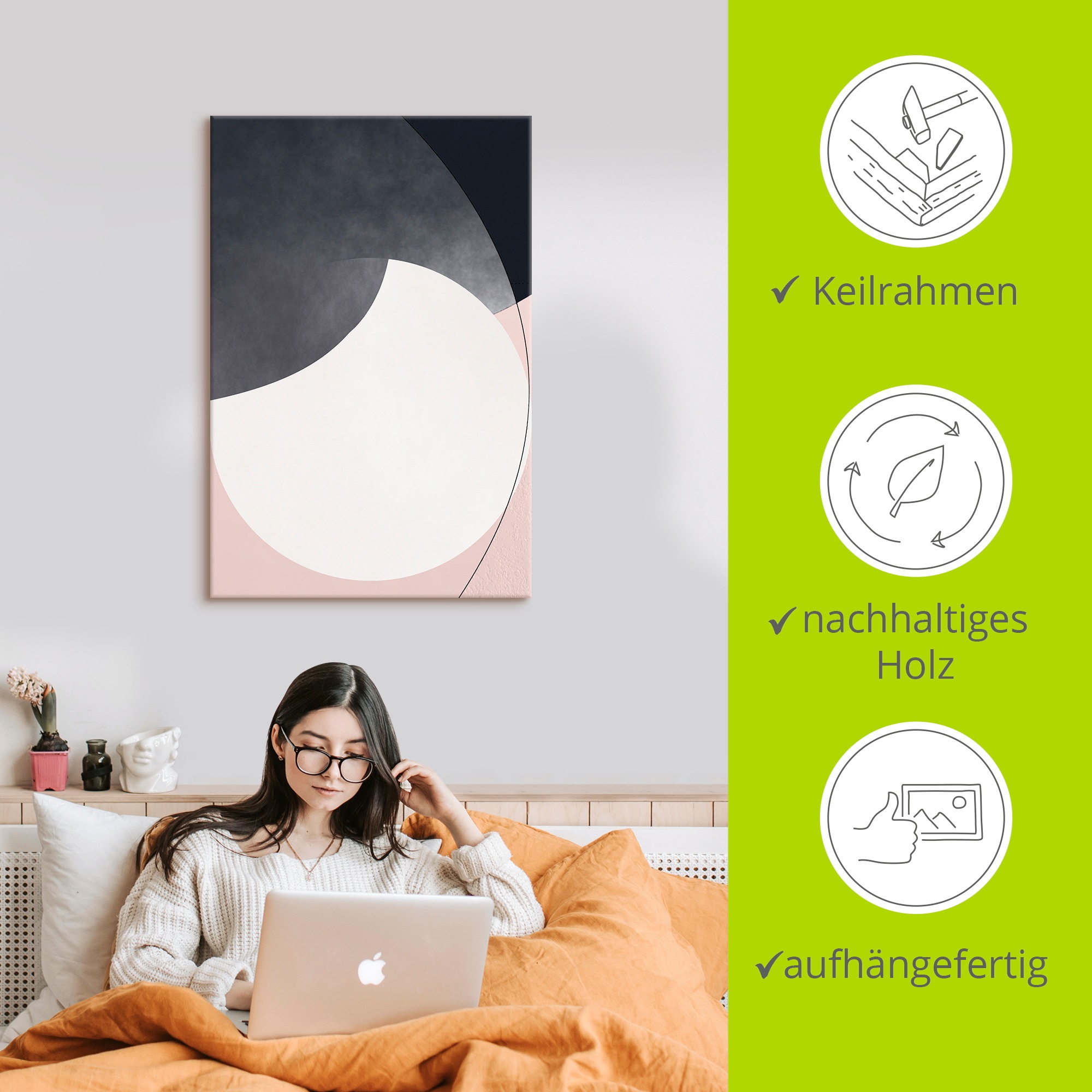 Artland Leinwandbild »Mondlicht«, Gegenstandslos, (1 St.), auf Keilrahmen gespannt