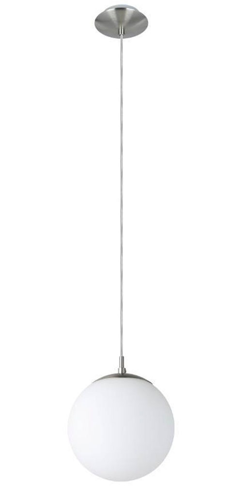 EGLO Hängeleuchte »RONDO Pendellampe, Metall in silber, Glas in Opal matt weiß, E27«, 1 flammig, Leuchtmittel E27 | Leuchtmittel wechselbar-ohne Leuchtmittel, Esszimmerlampe, zeitloses Design, modern, schlicht, 110x20cm