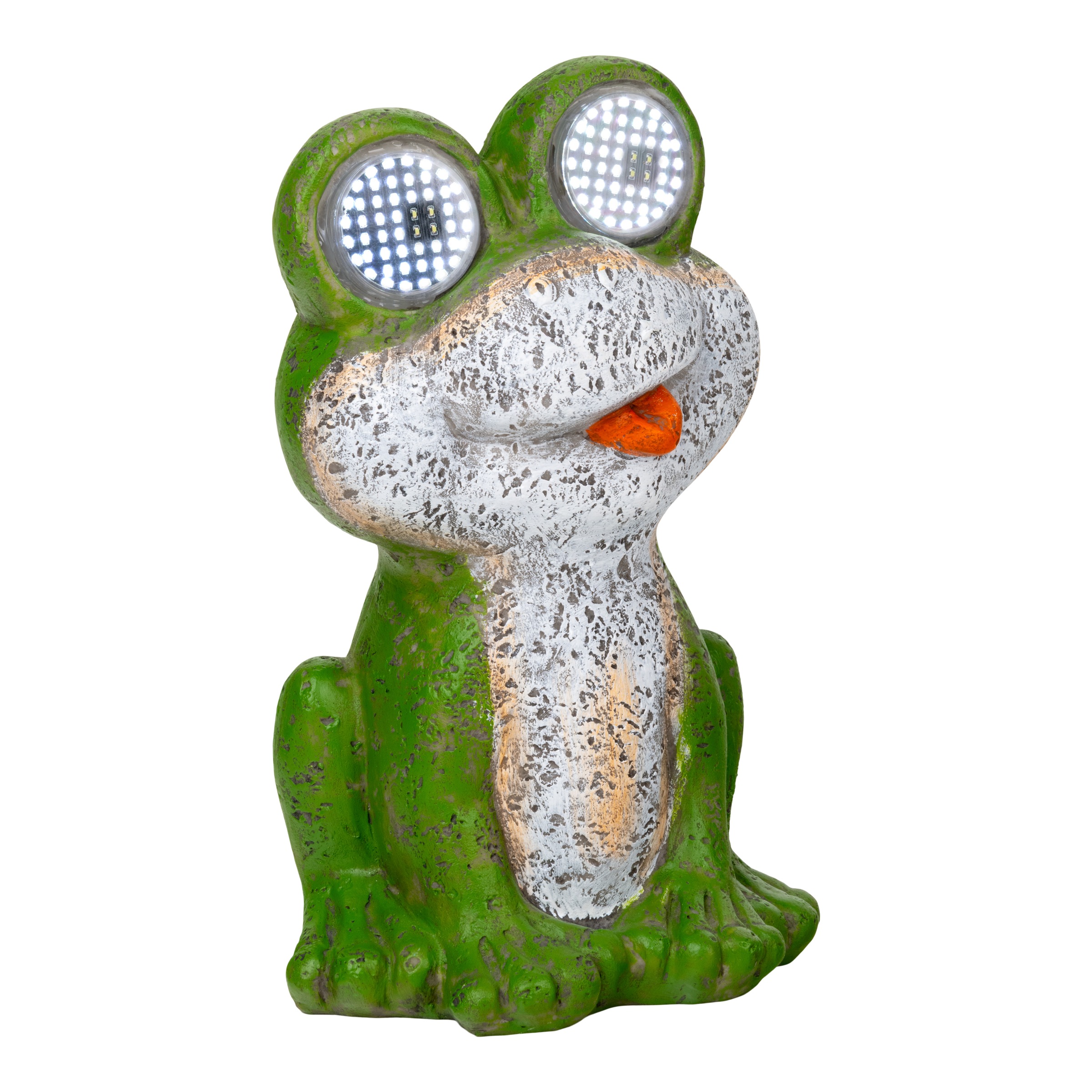 näve LED Solarleuchte »Froggel« LED-Modul 1 Stk. Warmweiß Froschfigur, animierte LED Augen mit Bewegungseffekt, H: 19cm, grün
