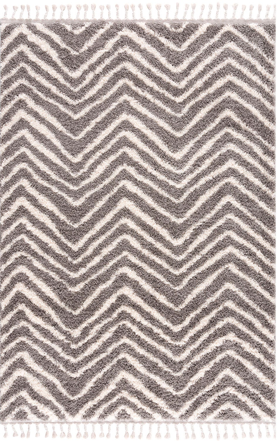 Carpet City Hochflor-Teppich »Pulpy 531«, rechteckig, besonders weich, mit Fransen, Zickzack Look