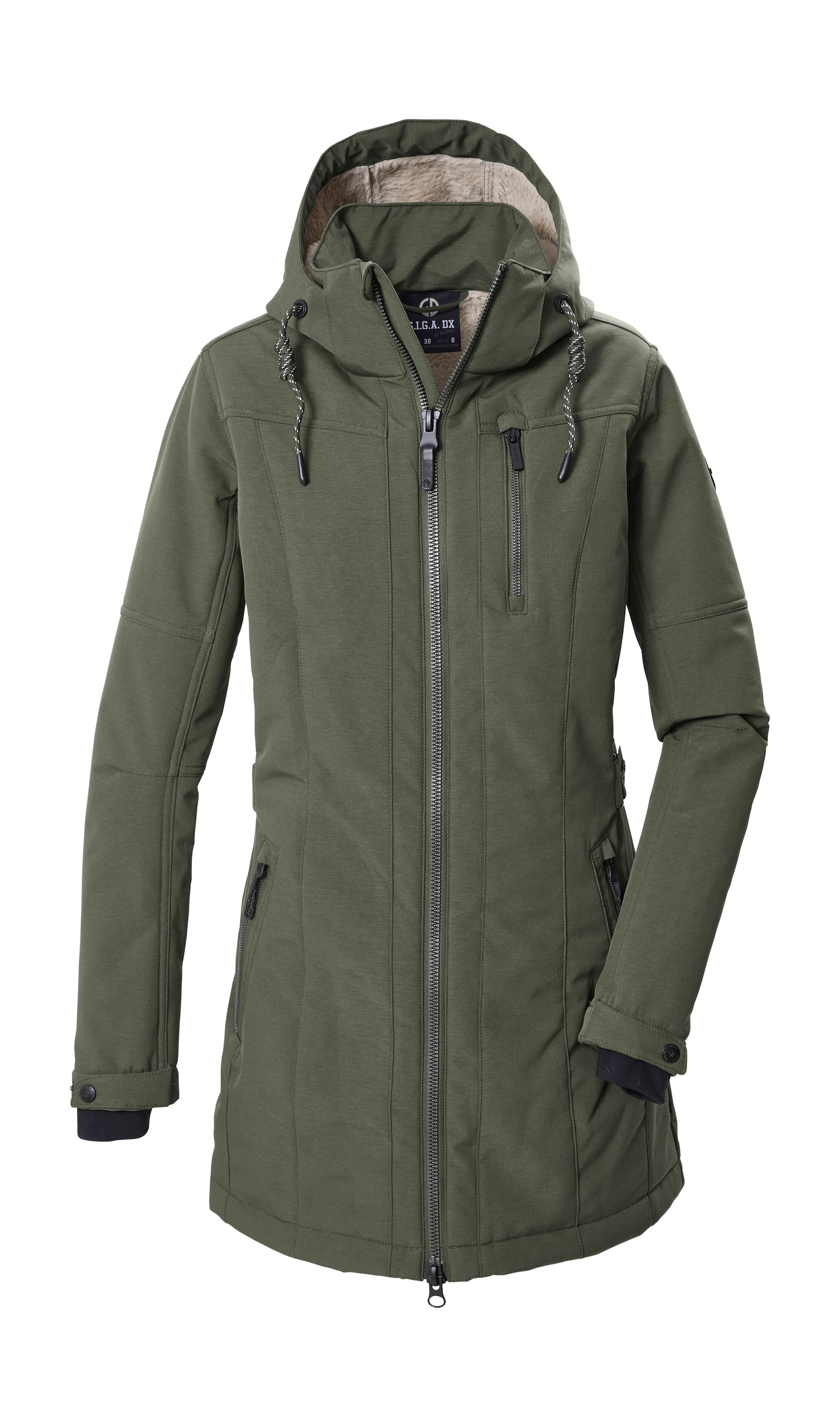 G.I.G.A. DX by killtec Softshellparka »GW 61 WMN SFTSHLL PRK« Winddichter, wasserabweisender Damen Softshell Parka mit Teddyfleece