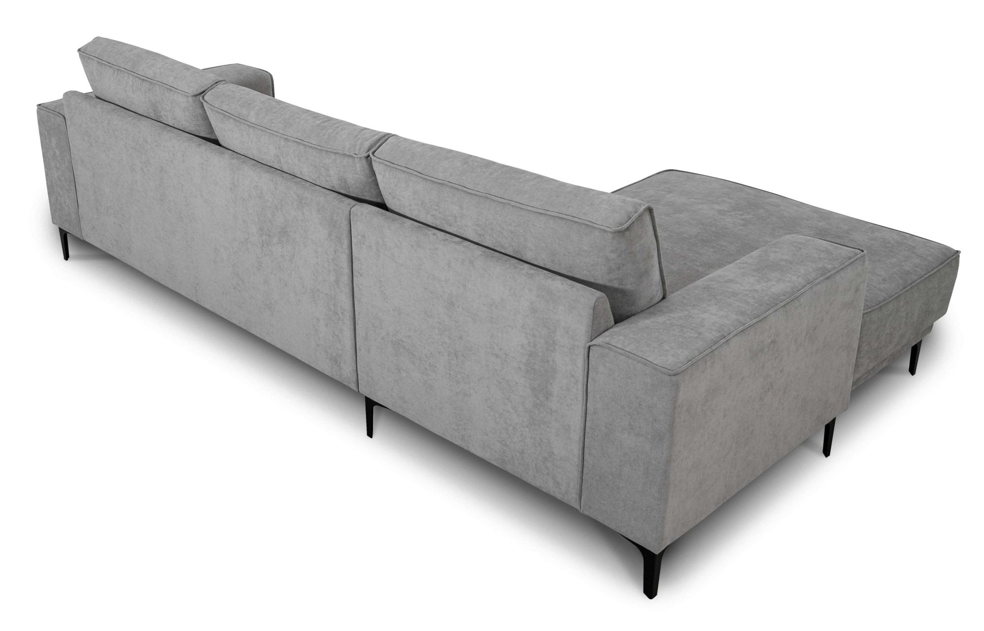 Places of Style Ecksofa »Polsterecke Oland, Struktur, Flachgewebe, Luxus-Microfaser, Boucle«, L-Form, 280 cm, Wellenunterfederung, Skandi-Design, Metallfüße