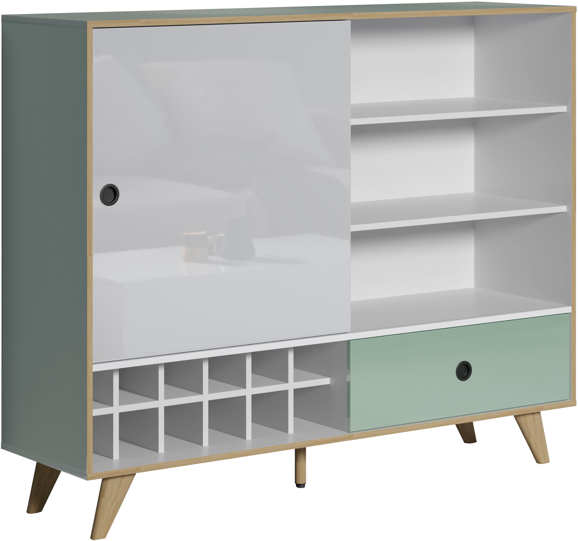 INTER-FURN Highboard »Adelaide«, Integriertes Weinregal