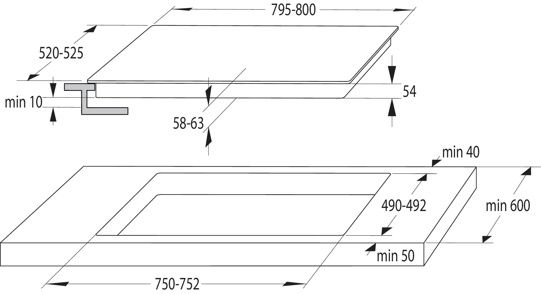 GORENJE Flex-Induktions-Kochfeld »GI 8421 BX«, GI 8421 BX, 80 cm Kochfeld mit BridgeZone