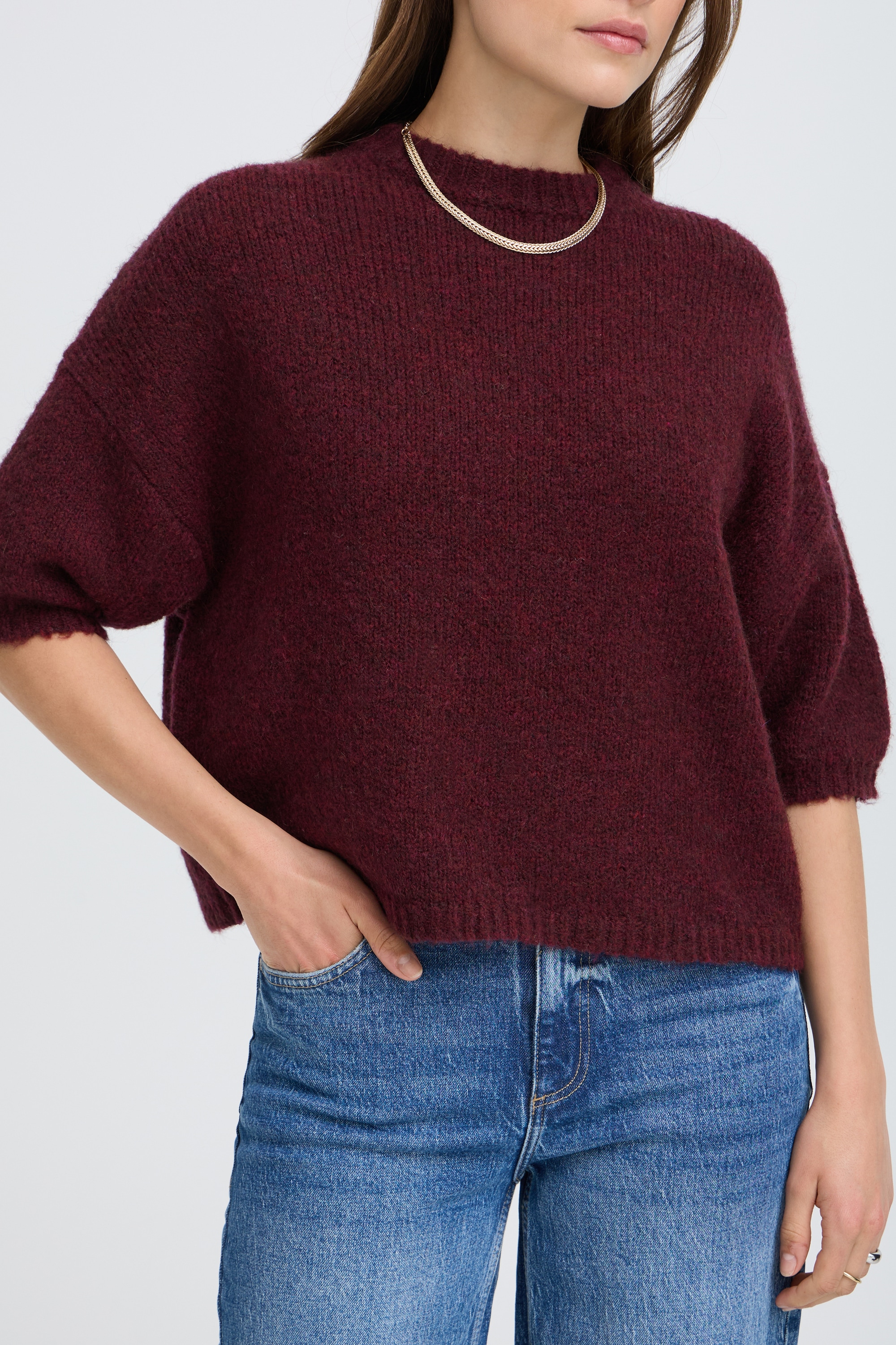 b.young Kurzarmpullover »Damen Strickpullover halbarm BYOTIA«