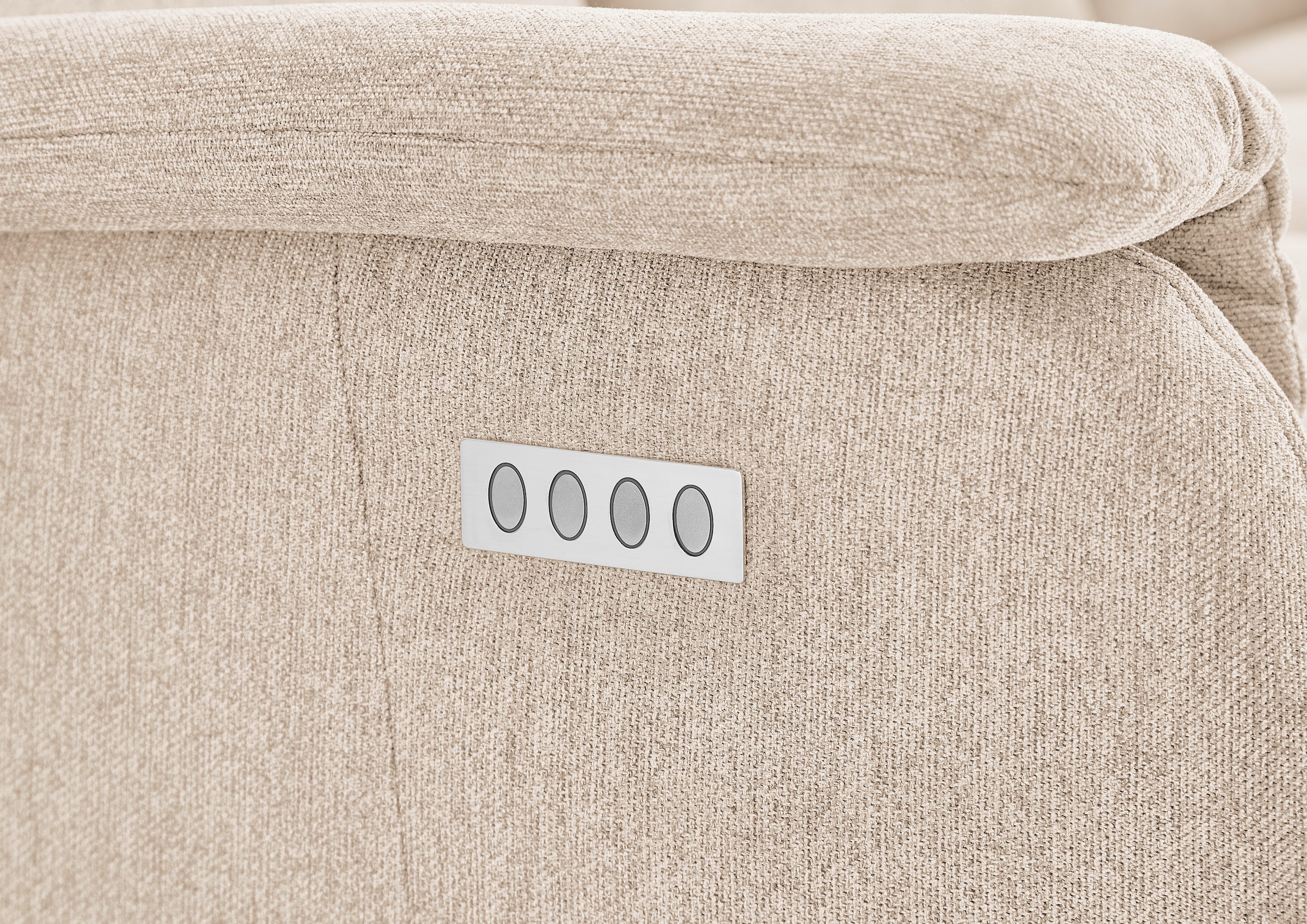Home affaire 3-Sitzer »Turin Sofa mit elektrischer Relaxfunktion, Breite 226 cm« inkl. Tisch, USB & Steckdose, Federkern & pflegeleichtem Bezug