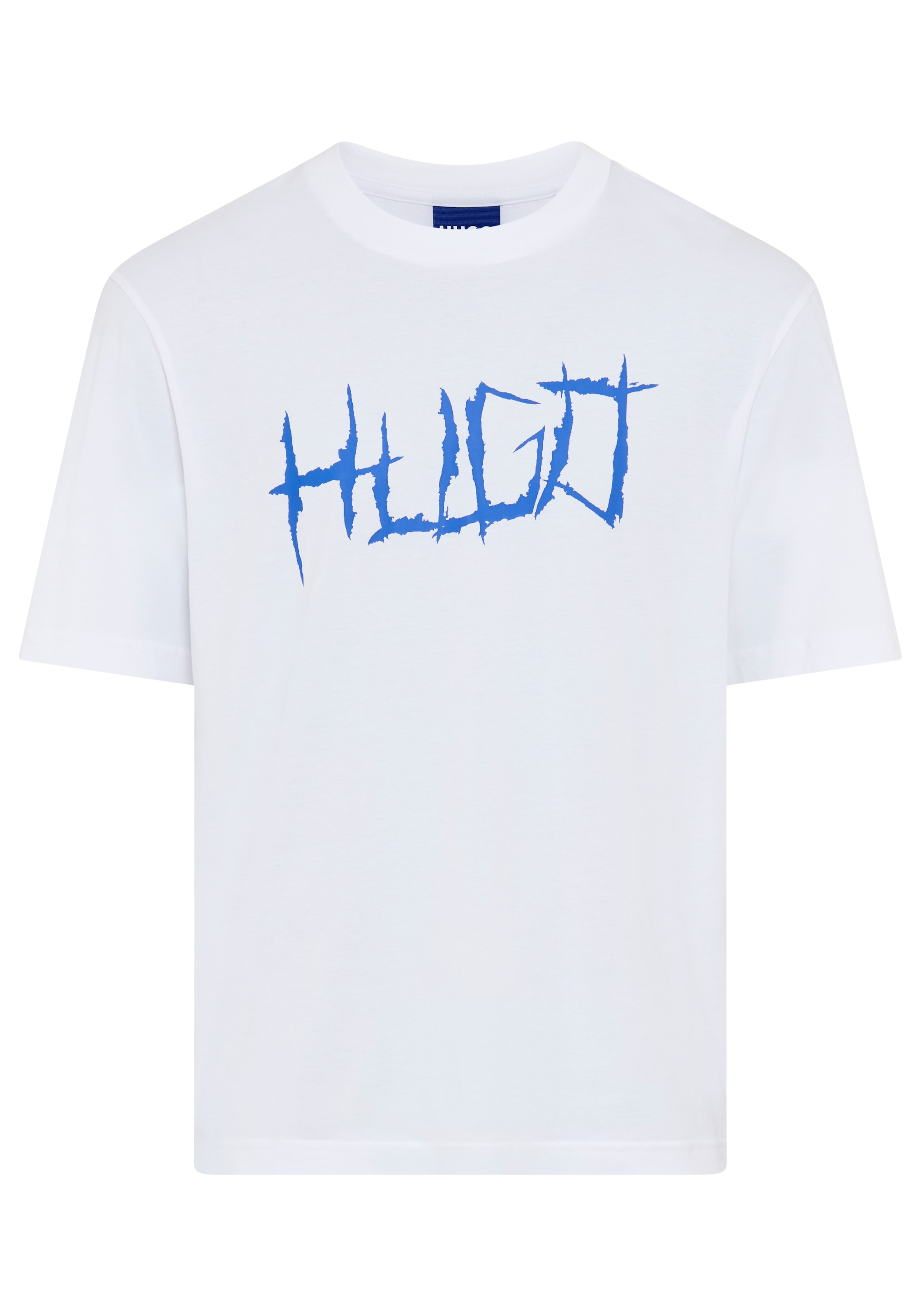 HUGO Blue T-Shirt Rundhalsausschnitt, Regular Fit, Logodruck