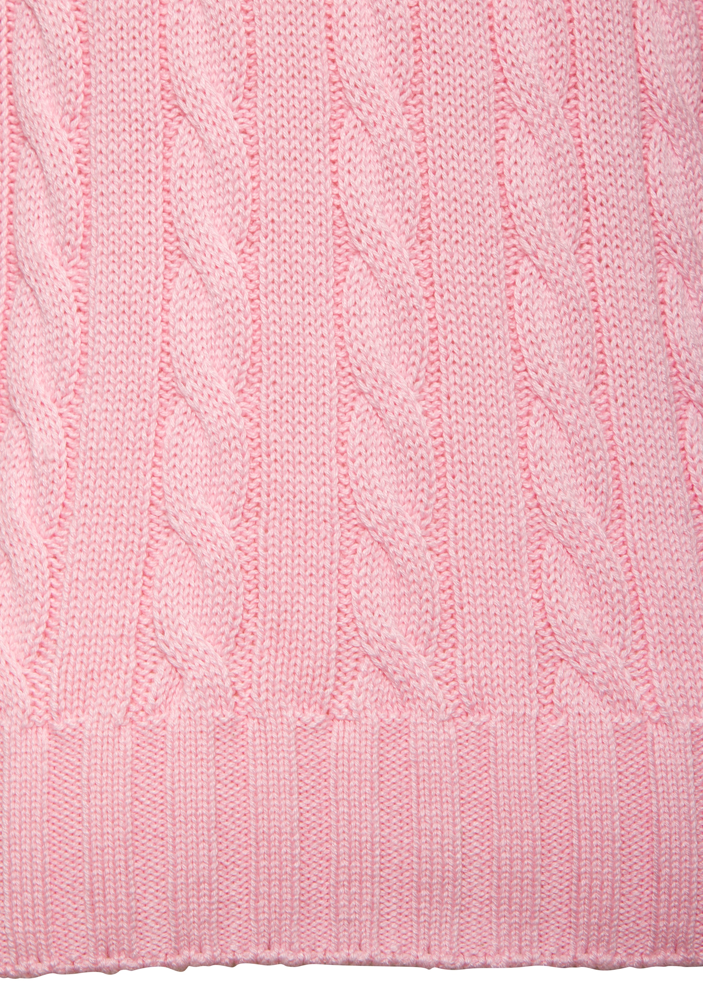 LASCANA V-Ausschnitt-Pullover mit Zopfstrickmuster