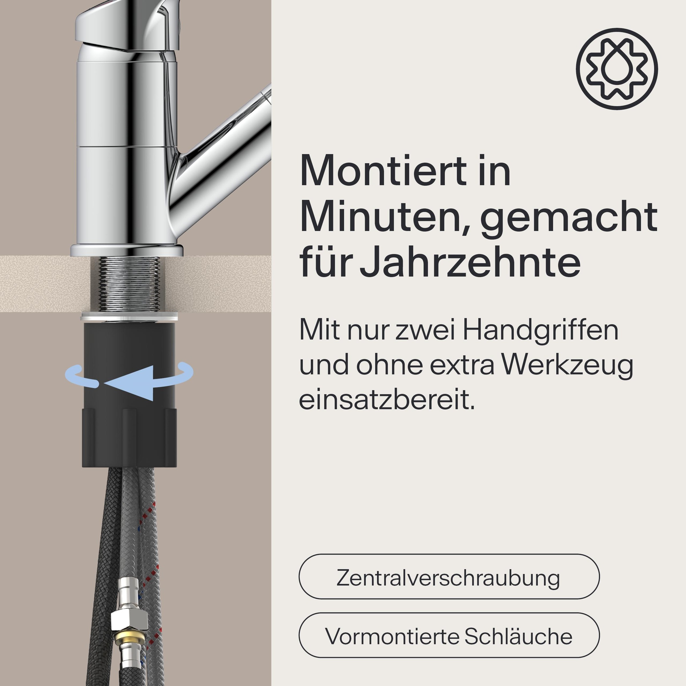 WASSERWERK Spültischarmatur »WK 7, Wasserhahn, Küche, Einhebelmischer«
