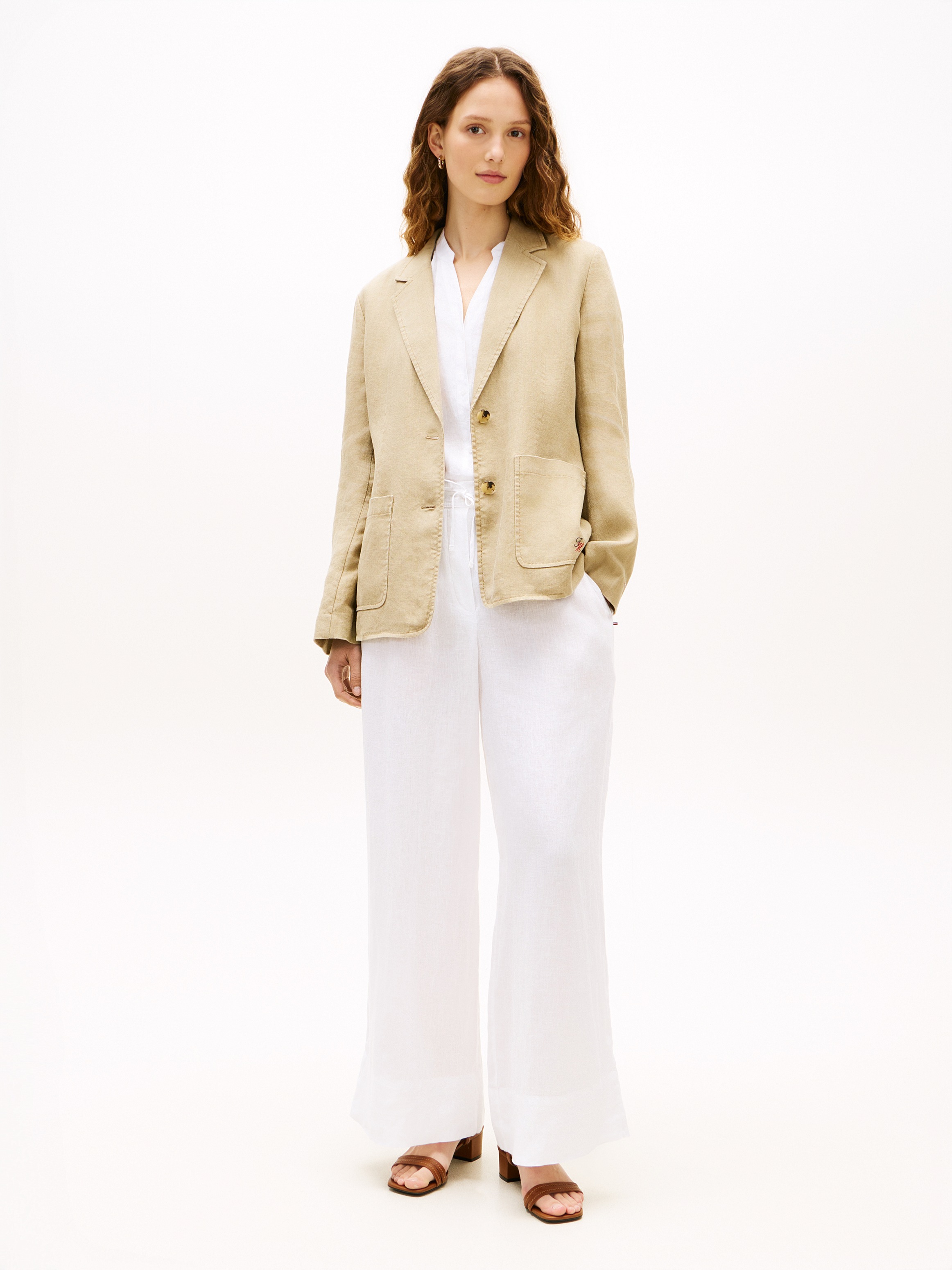 Tommy Hilfiger Kurzblazer »NEW ESS LINEN REG SB BLAZER« mit aufgesetzten Taschen