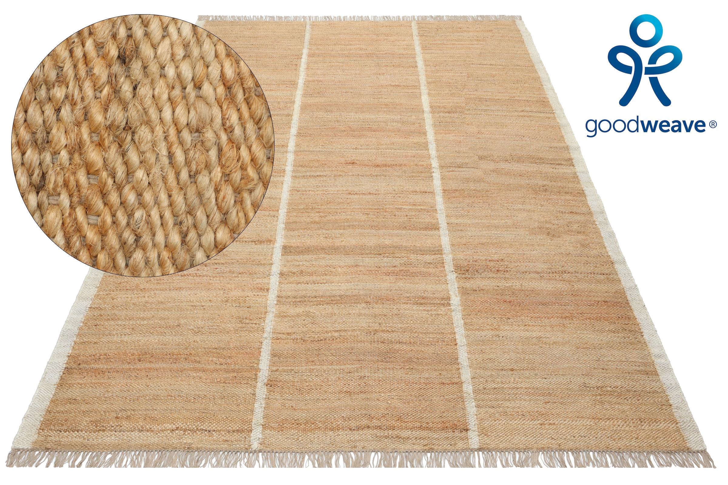 LeGer Home by Lena Gercke Teppich »Lenia, handgewebt, Jute« rechteckig 10 mm Höhe mit Fransen, Teppich, Wohnzimmer, Schlafzimmer, Esszimmer