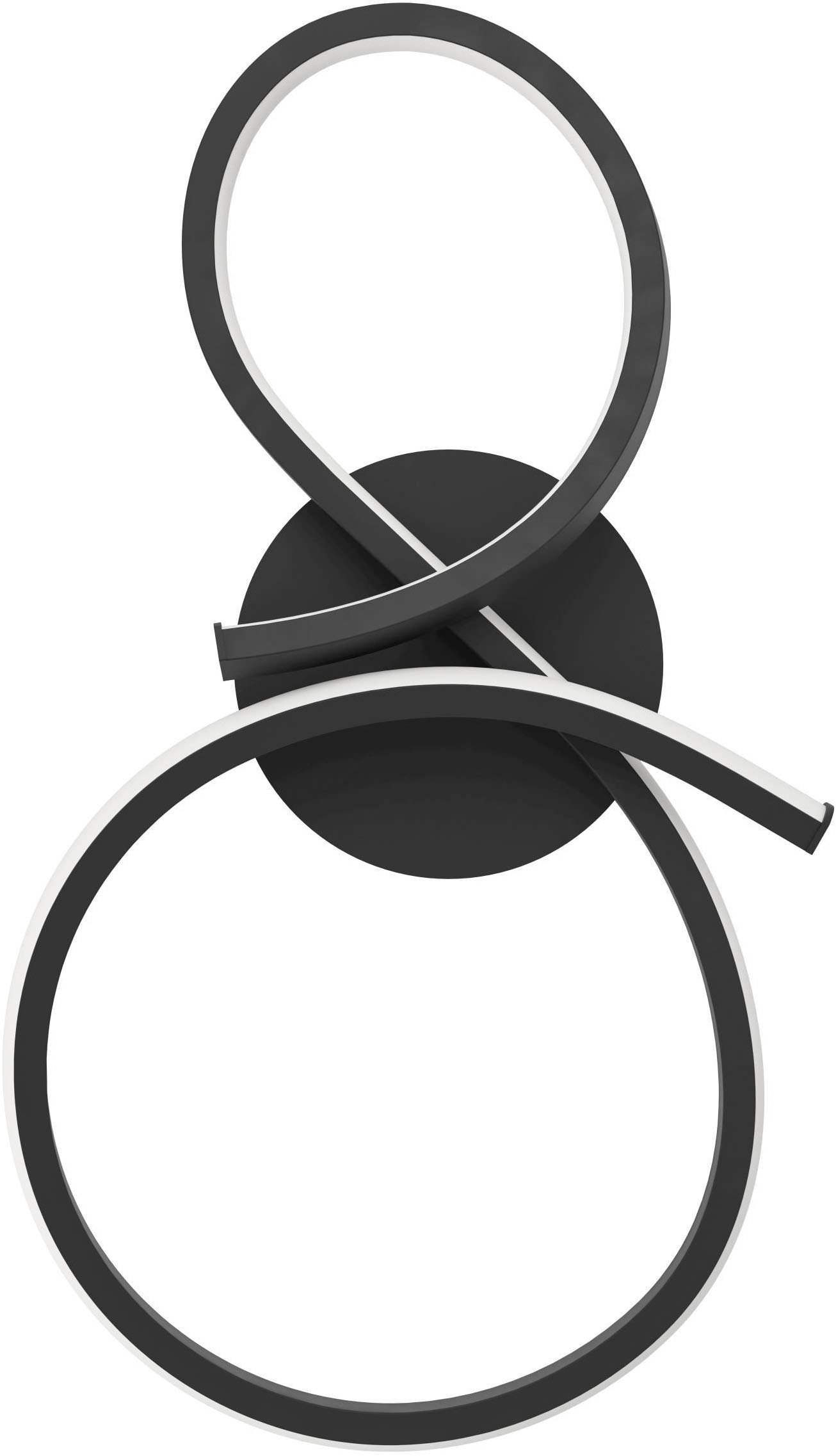 EGLO Wandleuchte »Serpins Wandleuchte, Wohnzimmerlampe, Metall und Kunststoff, Lampe« LED-Modul 1 Stk. Warmweiß Wand-/Deckenleuchte - L20,5 x H40 x AL7,5 cm - schwarz - 11,4W inkl.