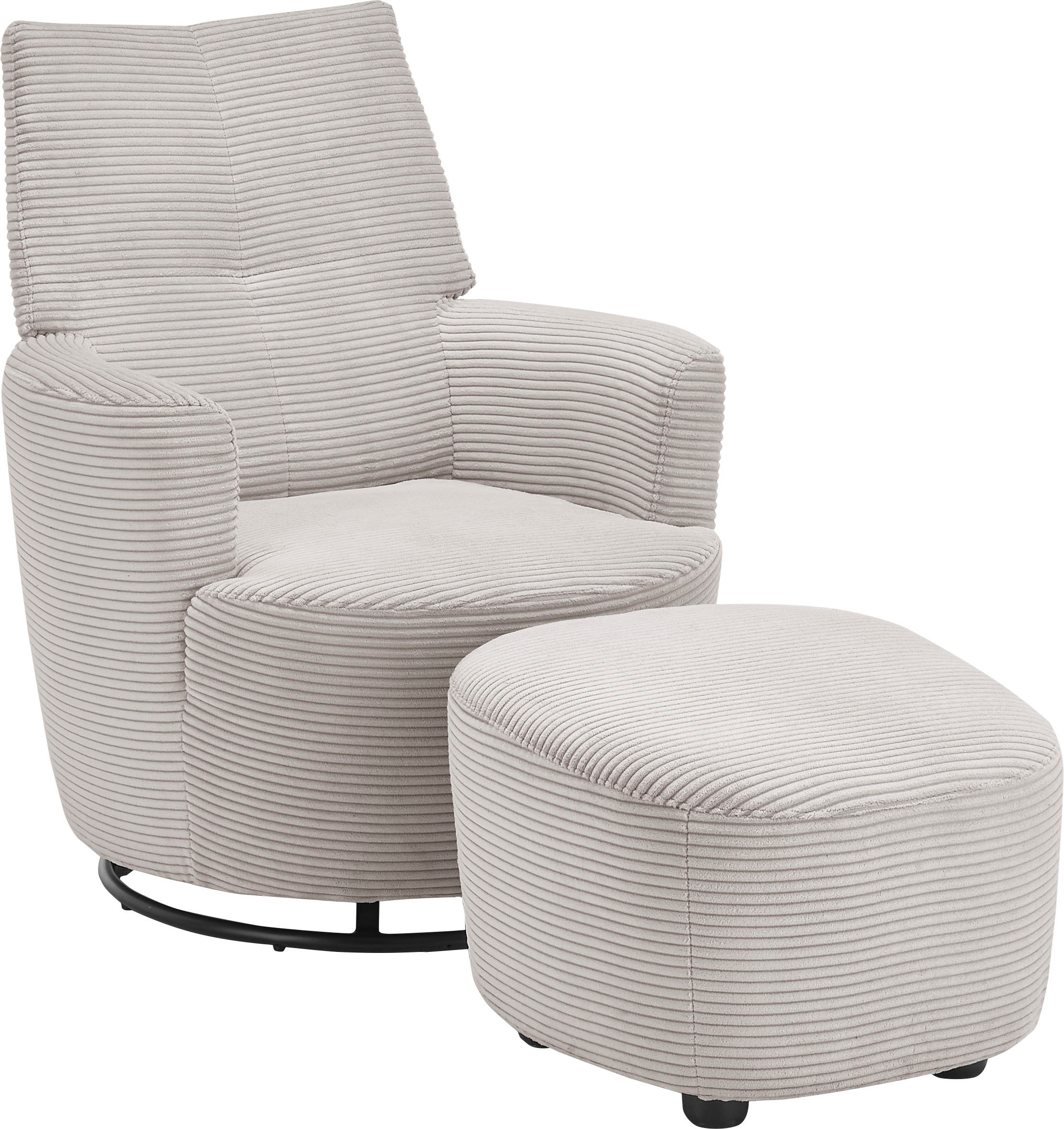 set one by Musterring Relaxsessel »SO 1450«, (Set), mit Dreh- und Wippfunktion, inklusive Hocker
