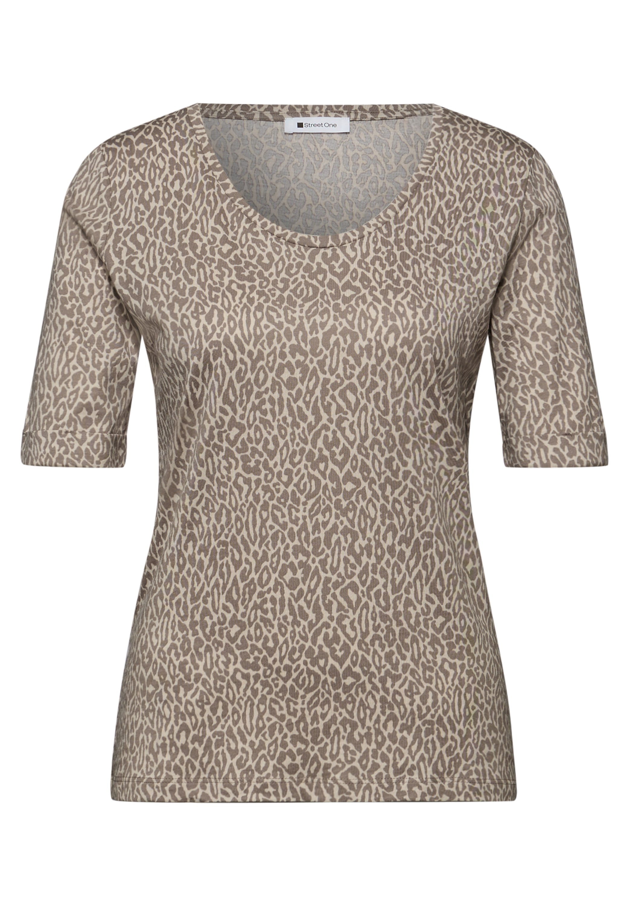 STREET ONE Kurzarmshirt mit Leo-Print