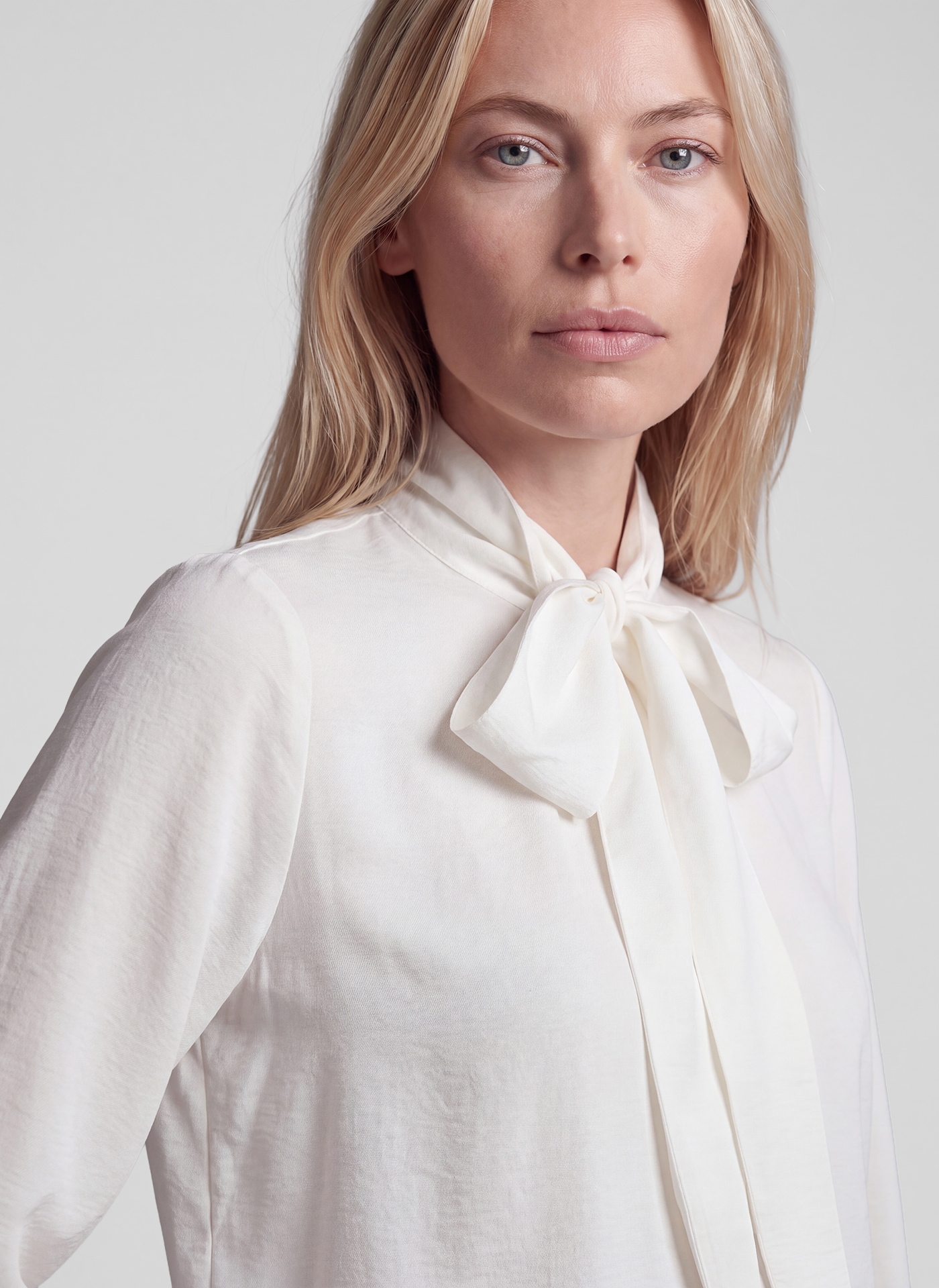 Rabe Langarmbluse Viskose-Bluse mit großer Schleife