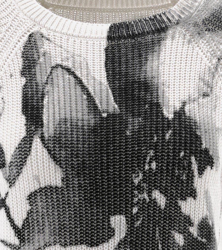 Aniston SELECTED Strickpullover aus weichem Grobstrick mit Blumendruck - NEUE KOLLEKTION